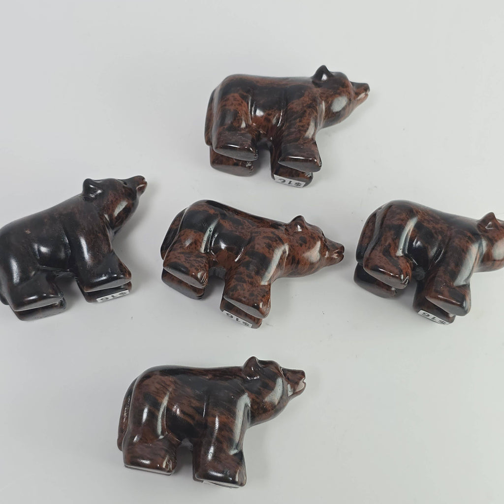 Mahogany Obsidian Bear Carving | Crystal Animal Figurine | Intuitively Chosen
