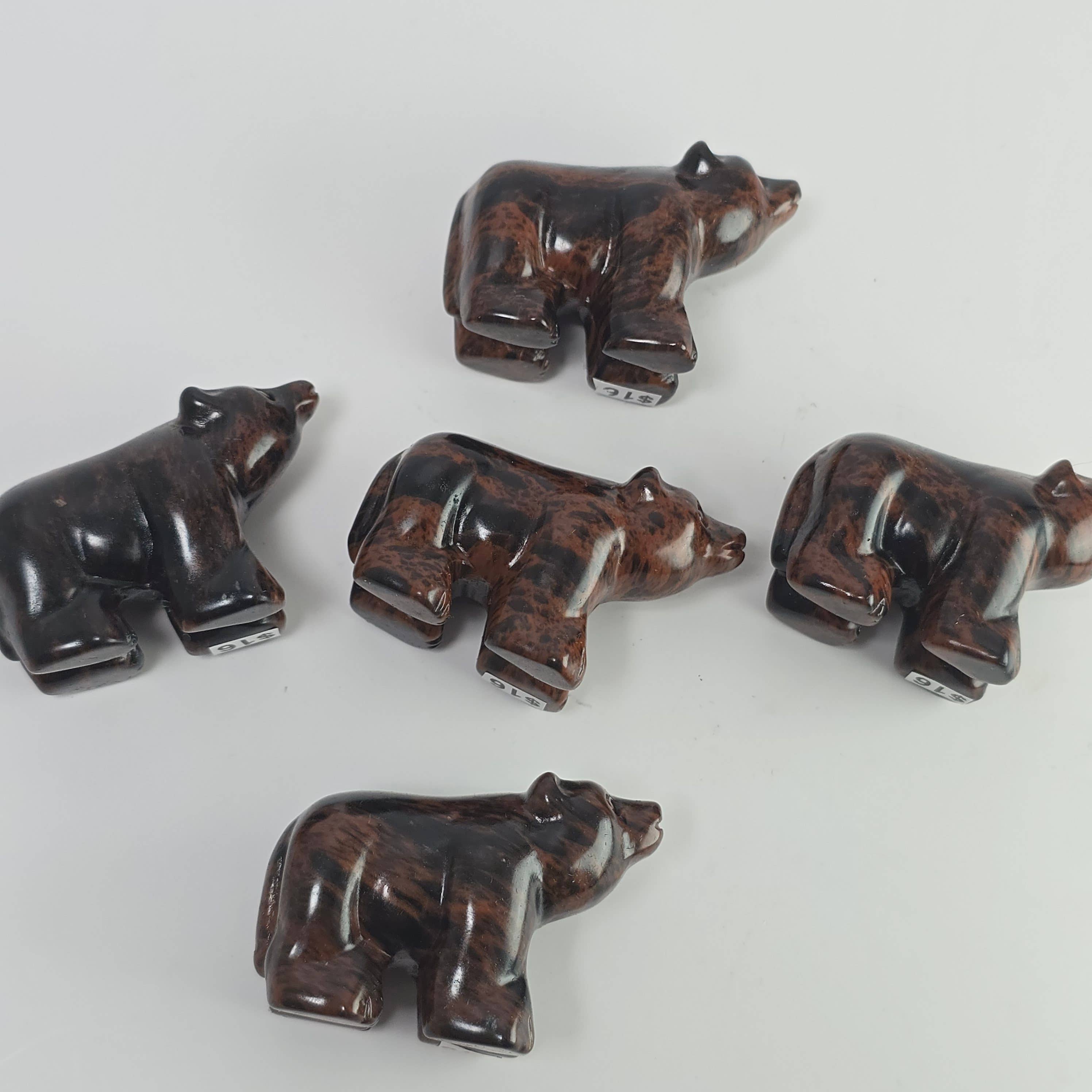 Mahogany Obsidian Bear Carving | Crystal Animal Figurine | Intuitively Chosen