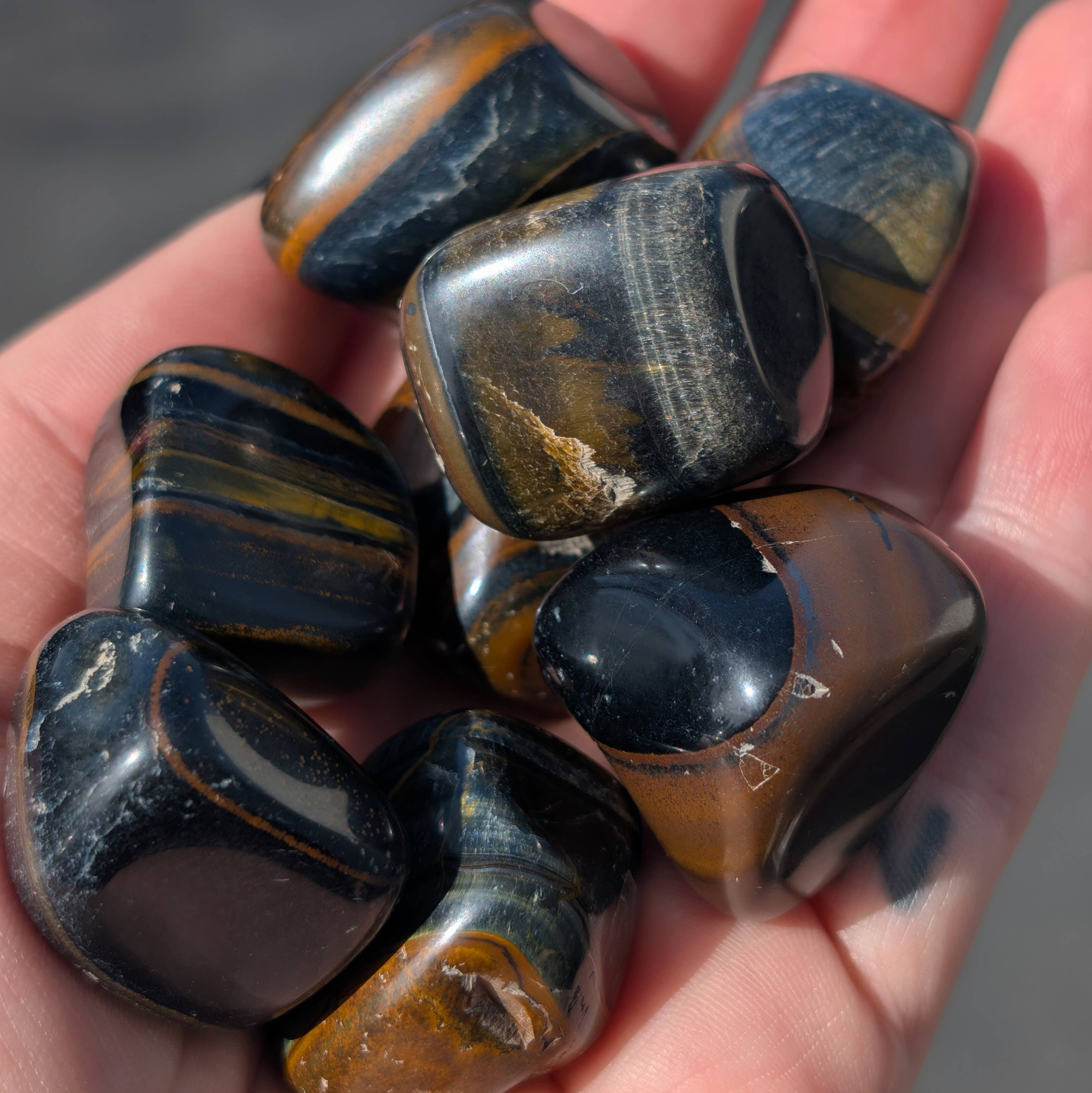 Blue Tiger's Eye (Hawk's Eye) Tumble Stone
