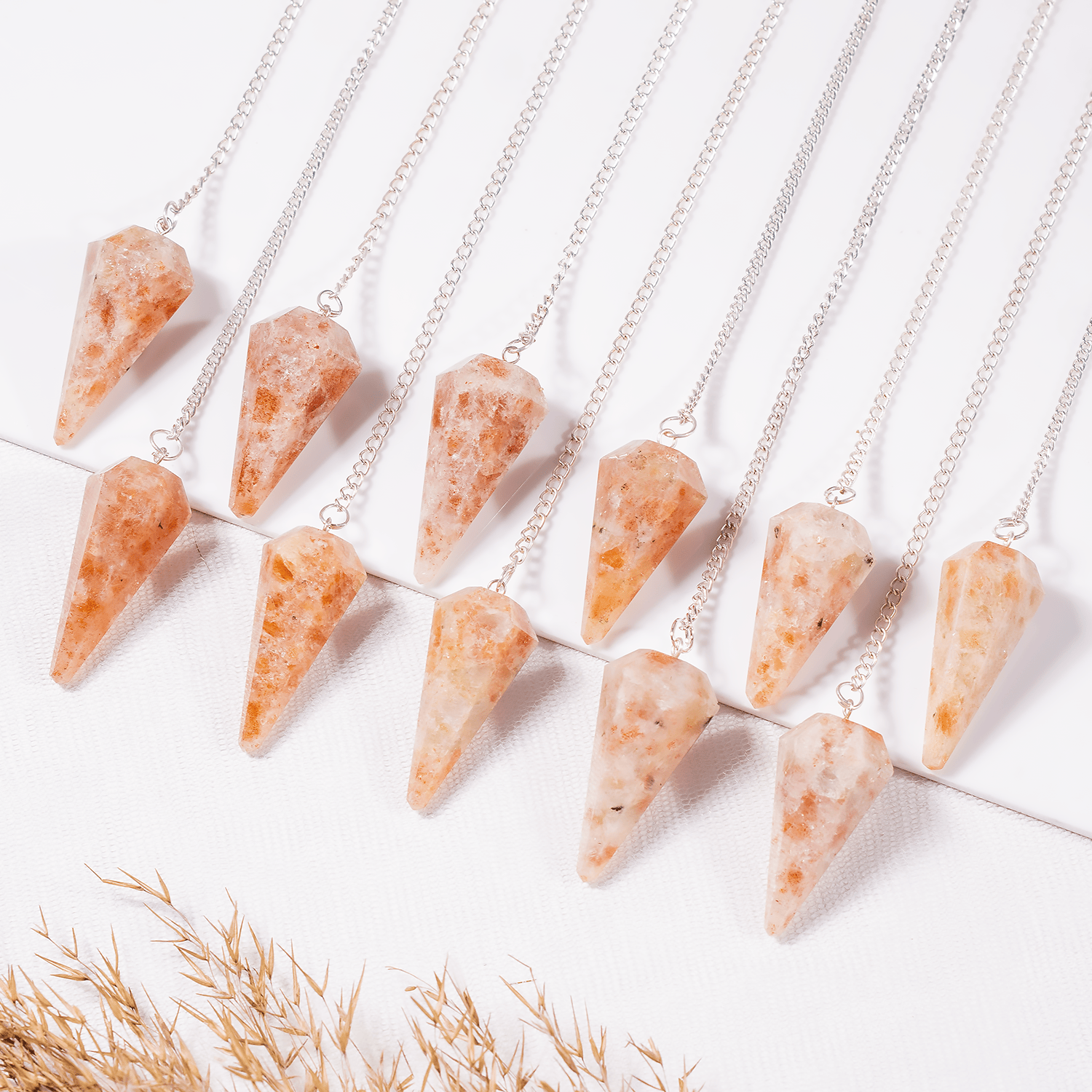 Sunstone Pendulum | Faceted Gemstone Dowsing Pendulum
