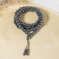 Hematite 108-Bead Mala Necklace | Meditation Prayer Beads | 8mm Gemstone Mala