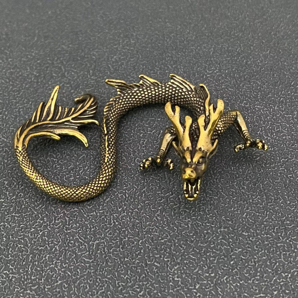 Small brass dragon fantasy figurine