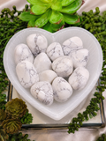 Howlite Tumble Stone | Intuitively Chosen | Polished White Howlite Crystal