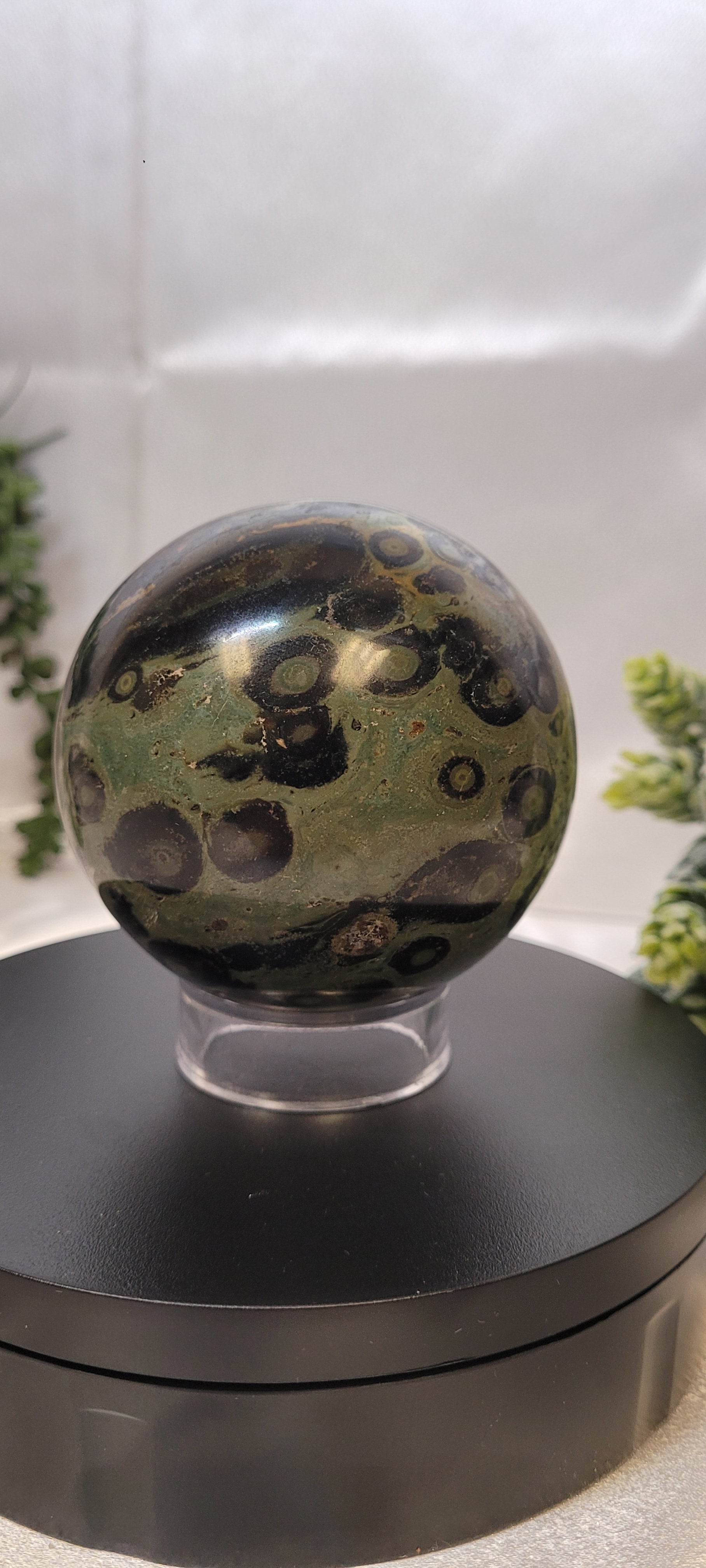 Kambaba Jasper Sphere ~The Moss Eclipse •