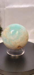 Caribbean Calcite Sphere ~Seafoam Veil