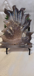 Druzy Agate Nine-Tailed Fox ~ The Veiled Kitsune •