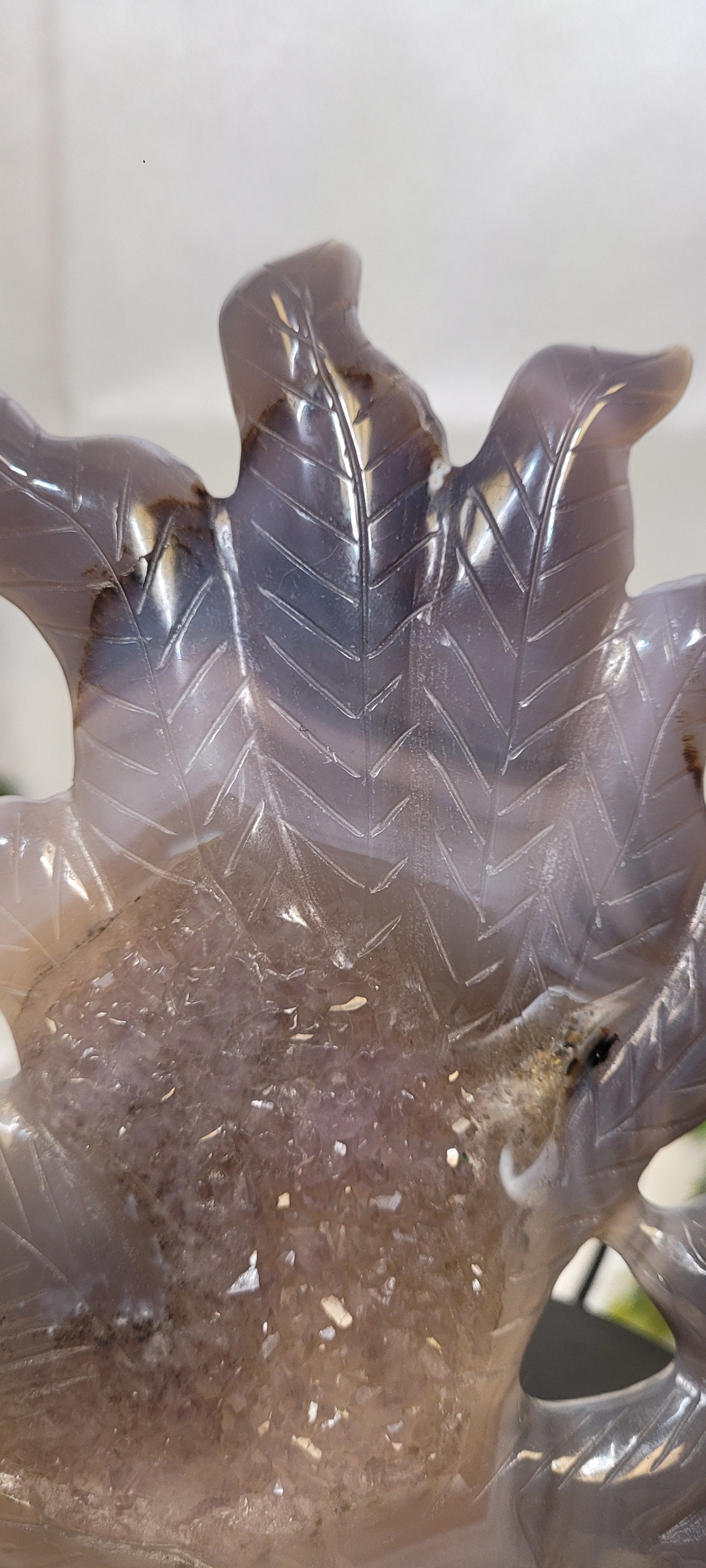 Druzy Agate Nine-Tailed Fox ~ The Veiled Kitsune •
