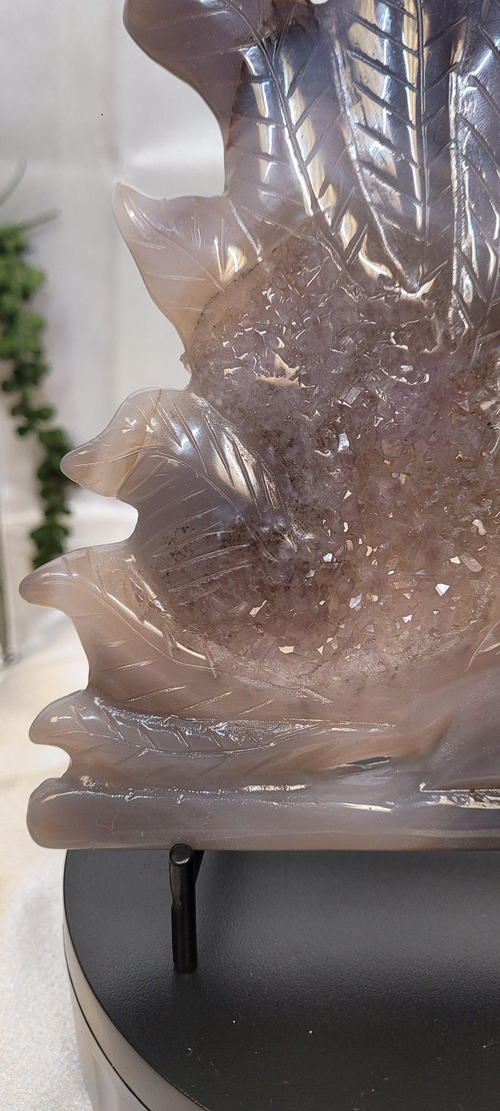 Druzy Agate Nine-Tailed Fox ~ The Veiled Kitsune •