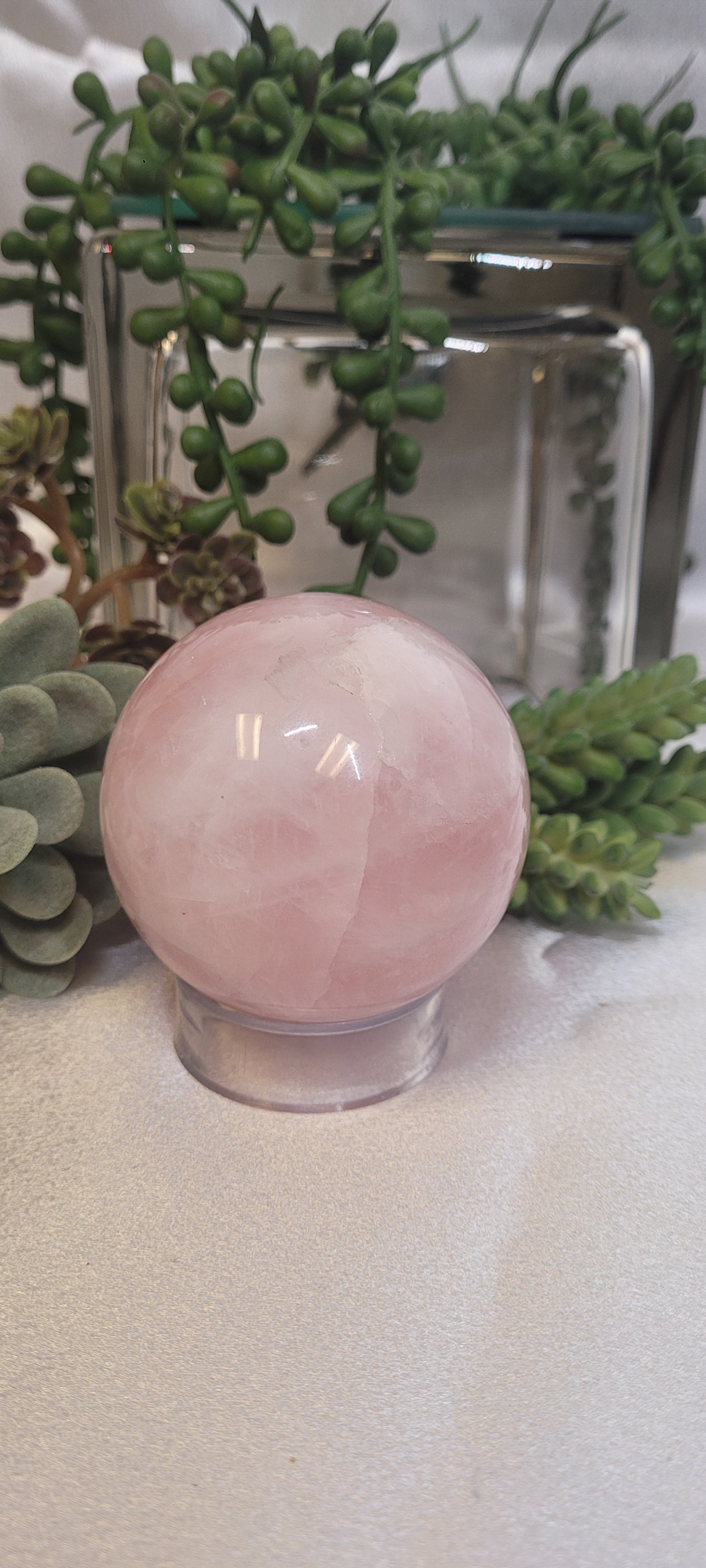 Rose Quartz Sphere • 65.9mm
