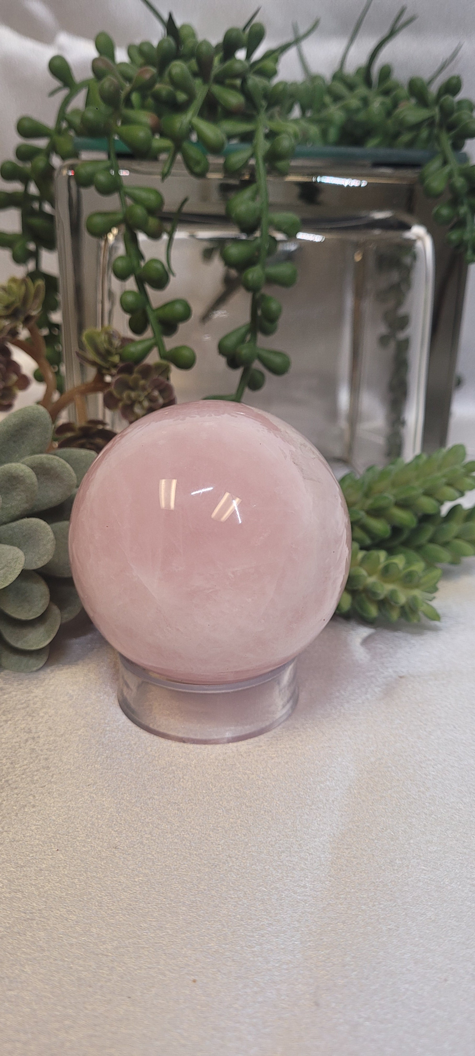 Rose Quartz Sphere • 65.9mm