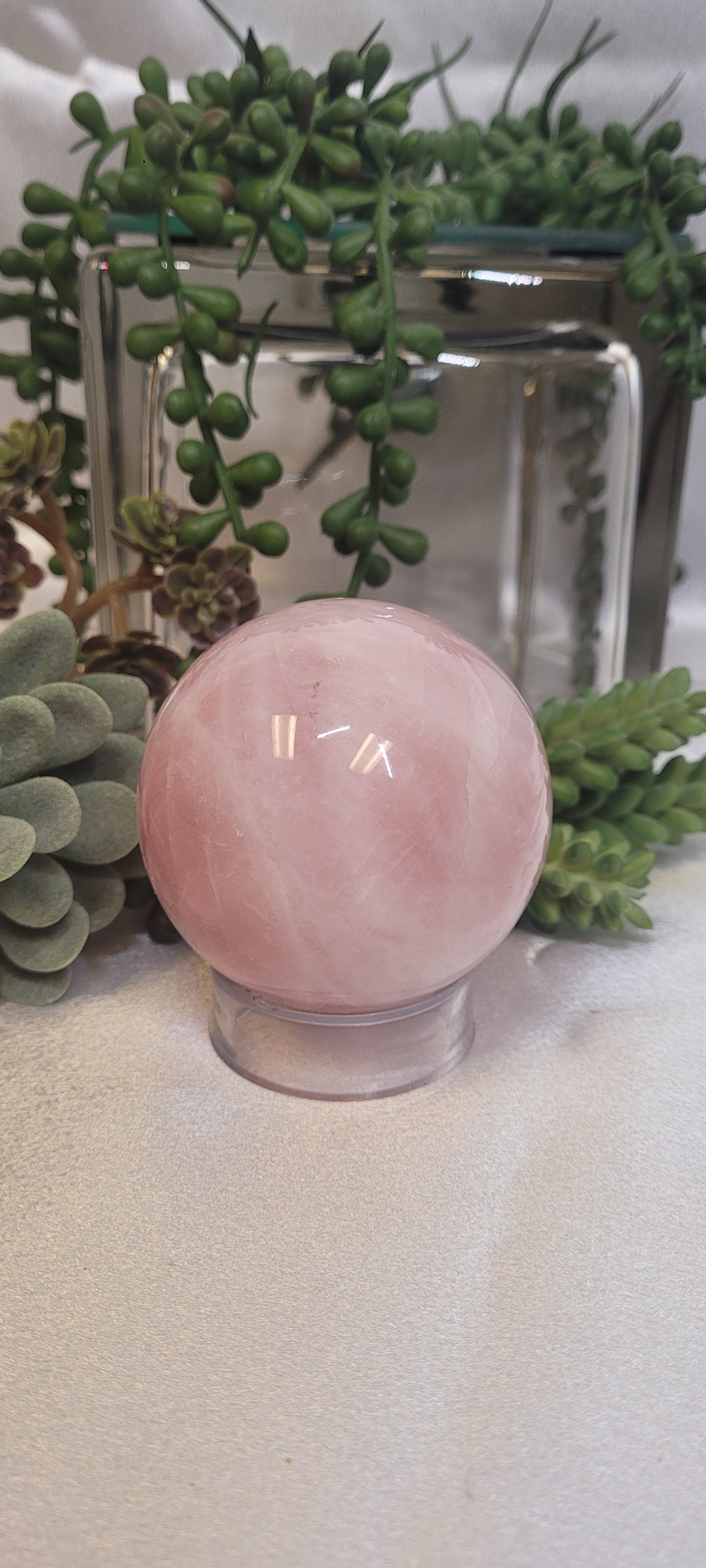 Rose Quartz Sphere • 65.9mm