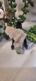 Peach Stilbite on Druzy Quartz Mini Specimen