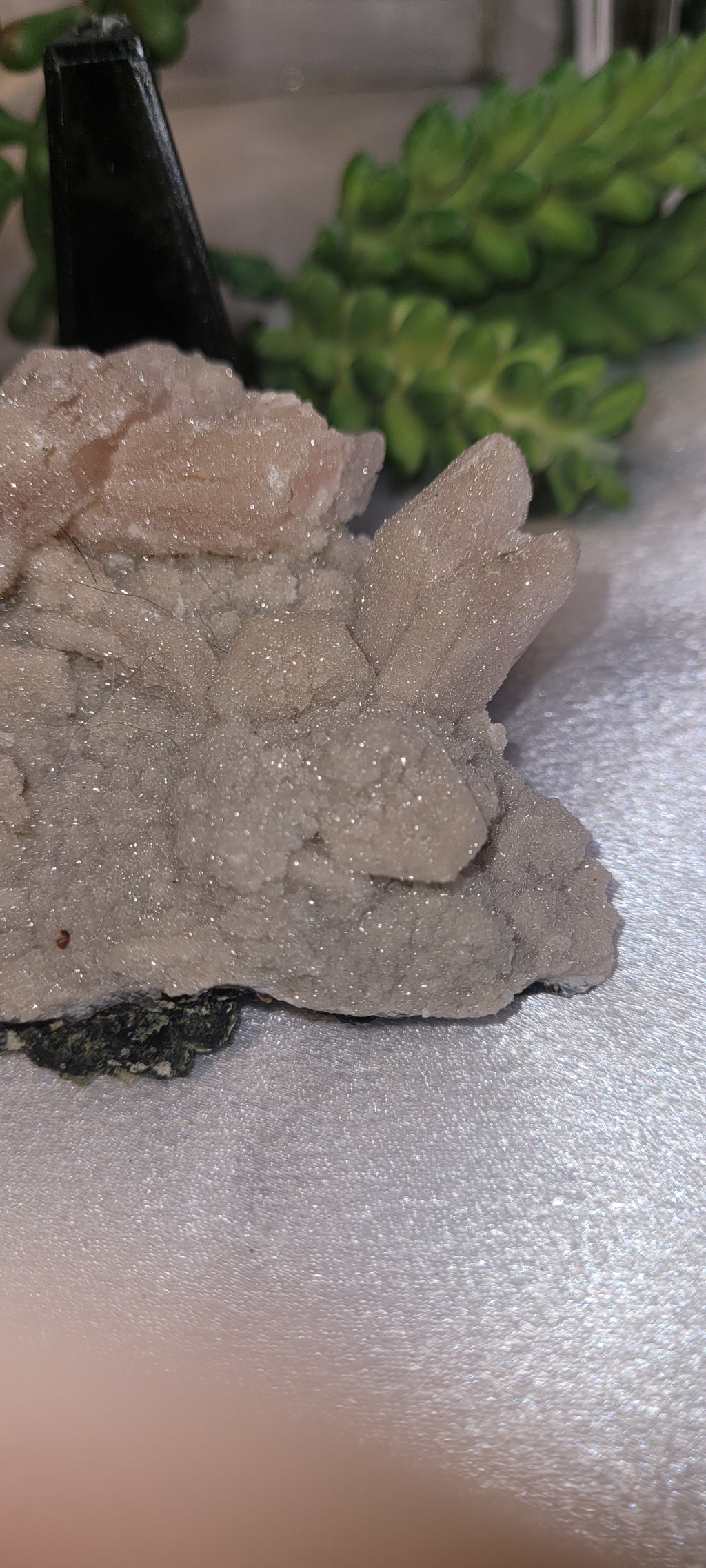 Peach Stilbite & Druzy Quartz Specimen