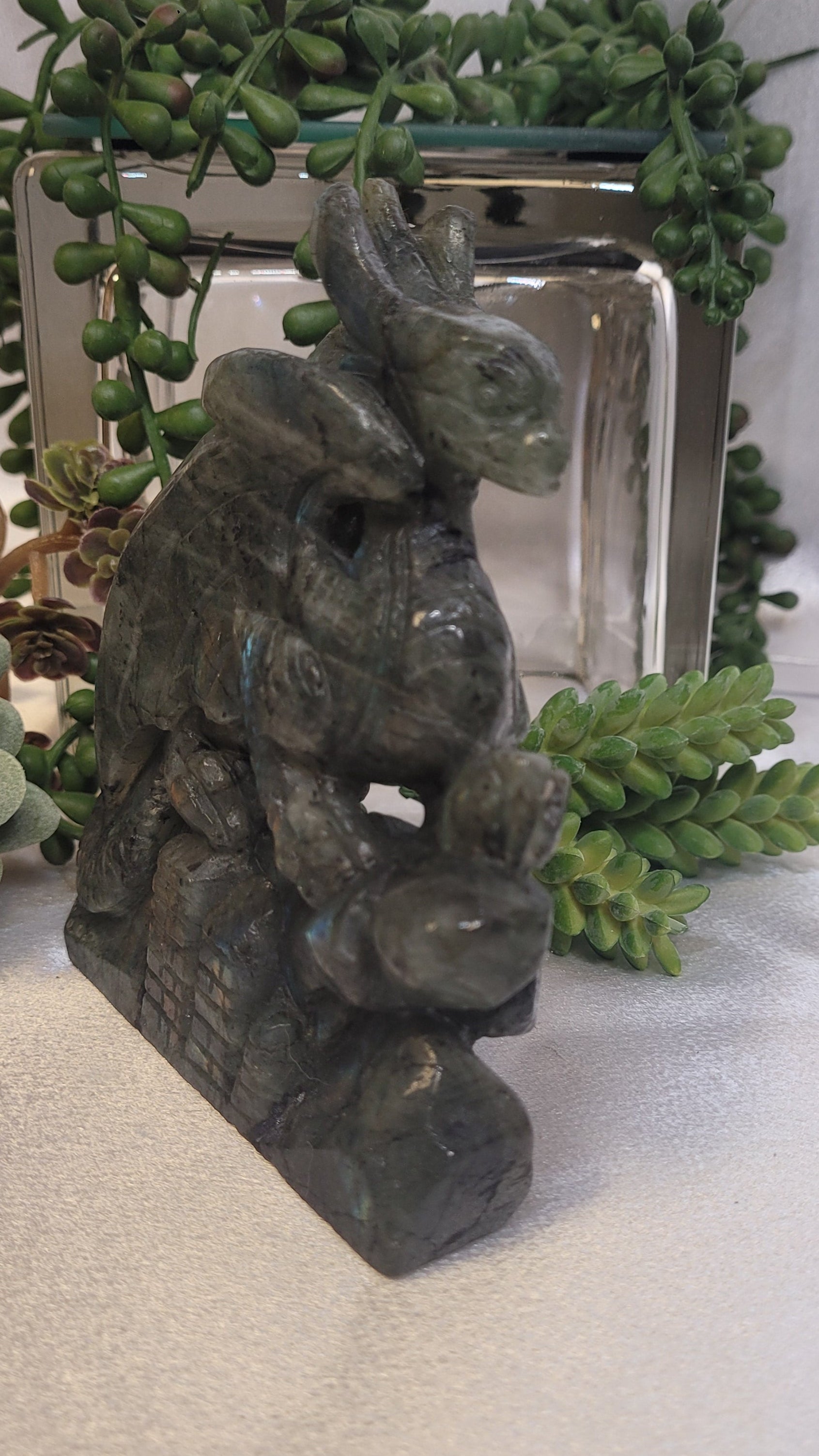 Labradorite Dragon Carving