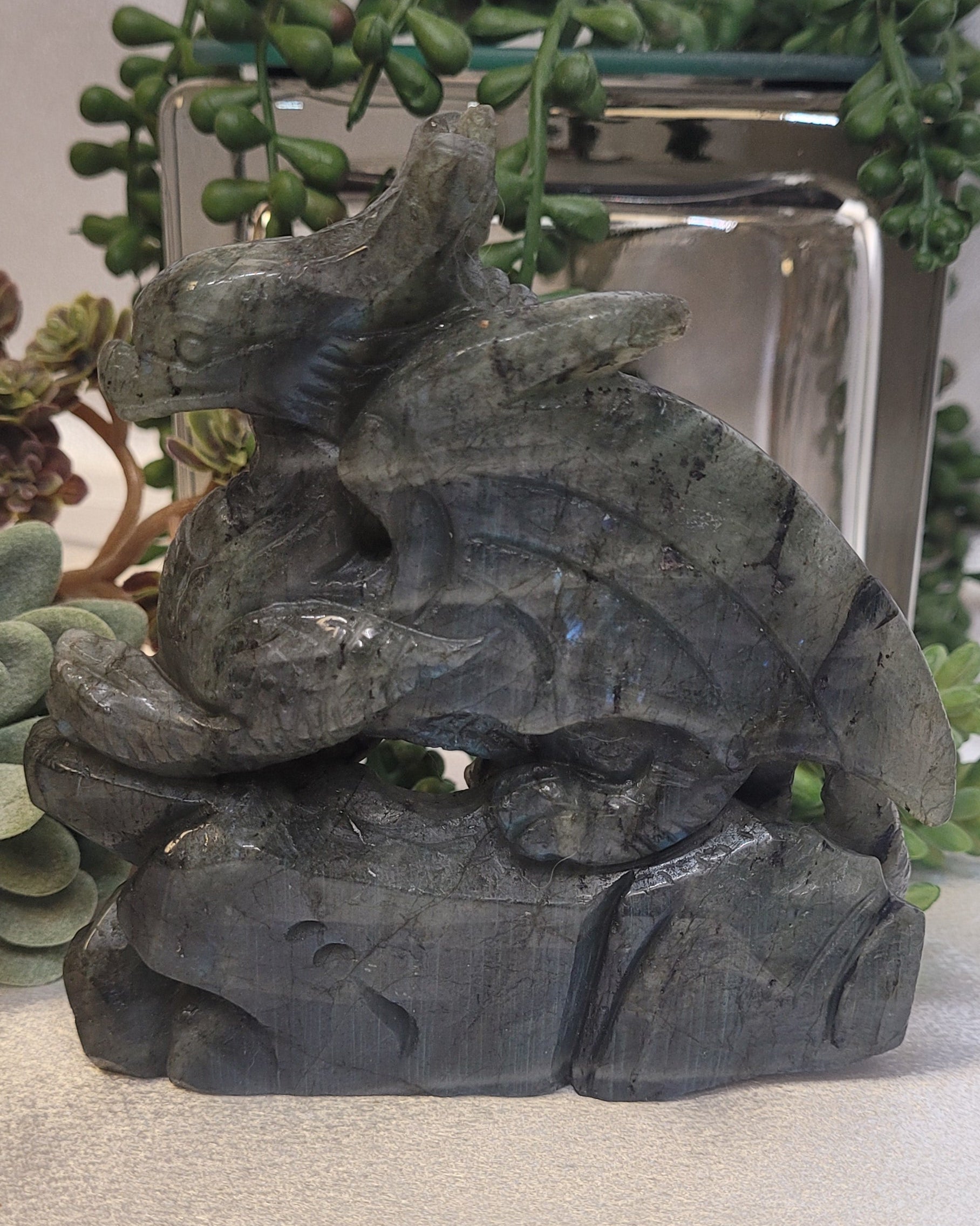 Labradorite Dragon Carving