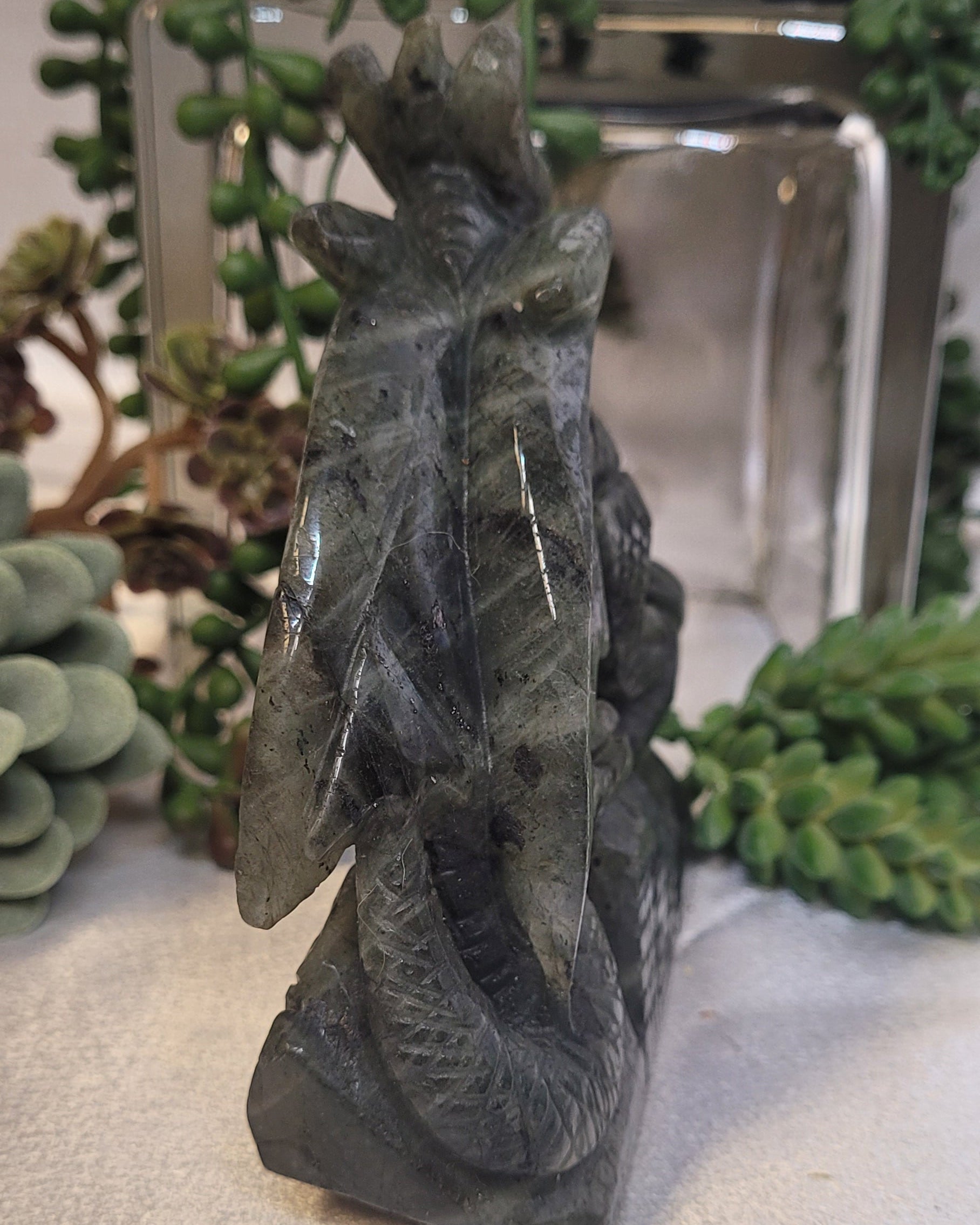 Labradorite Dragon Carving