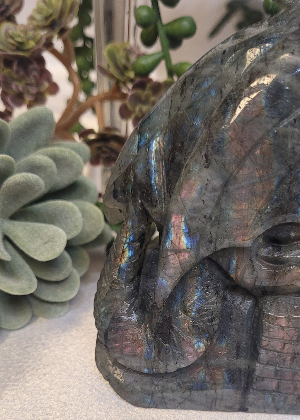 Labradorite Dragon Carving