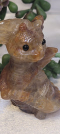 Fire Quartz Baby Dragon Carving