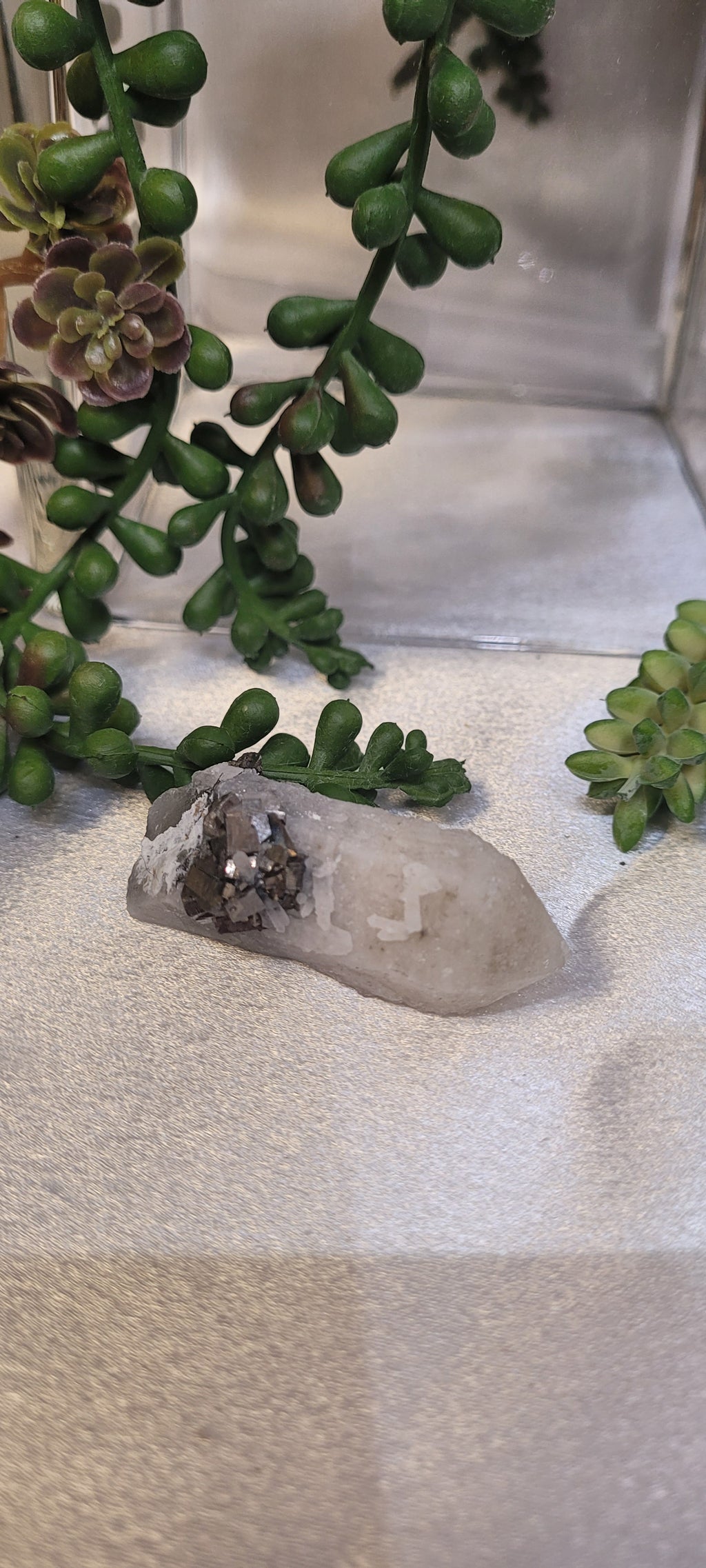 Candle Quartz with Galena • Raw Quartz Crystal Specimen • 31g