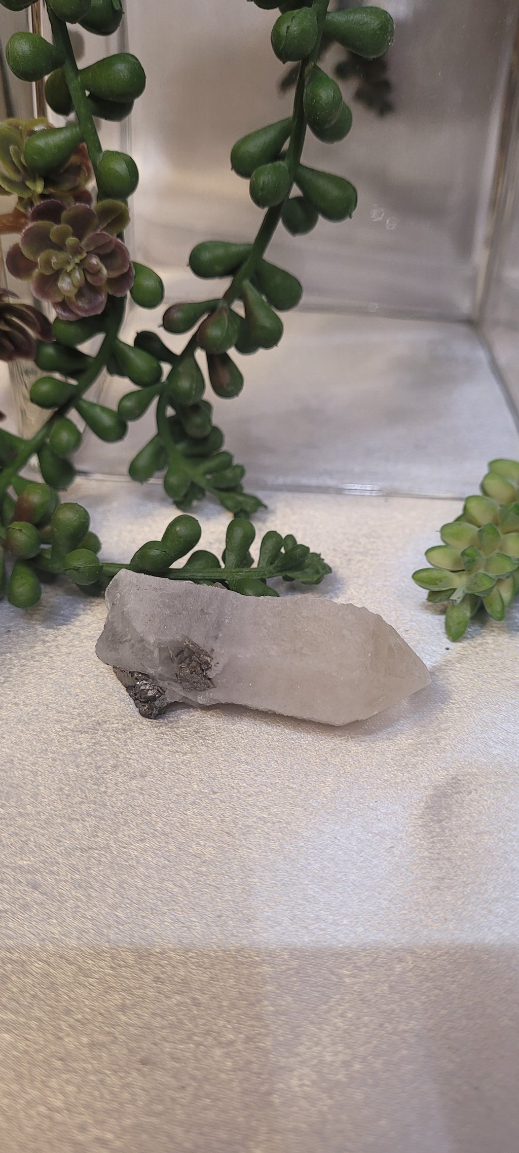 Candle Quartz with Galena • Raw Quartz Crystal Specimen • 31g