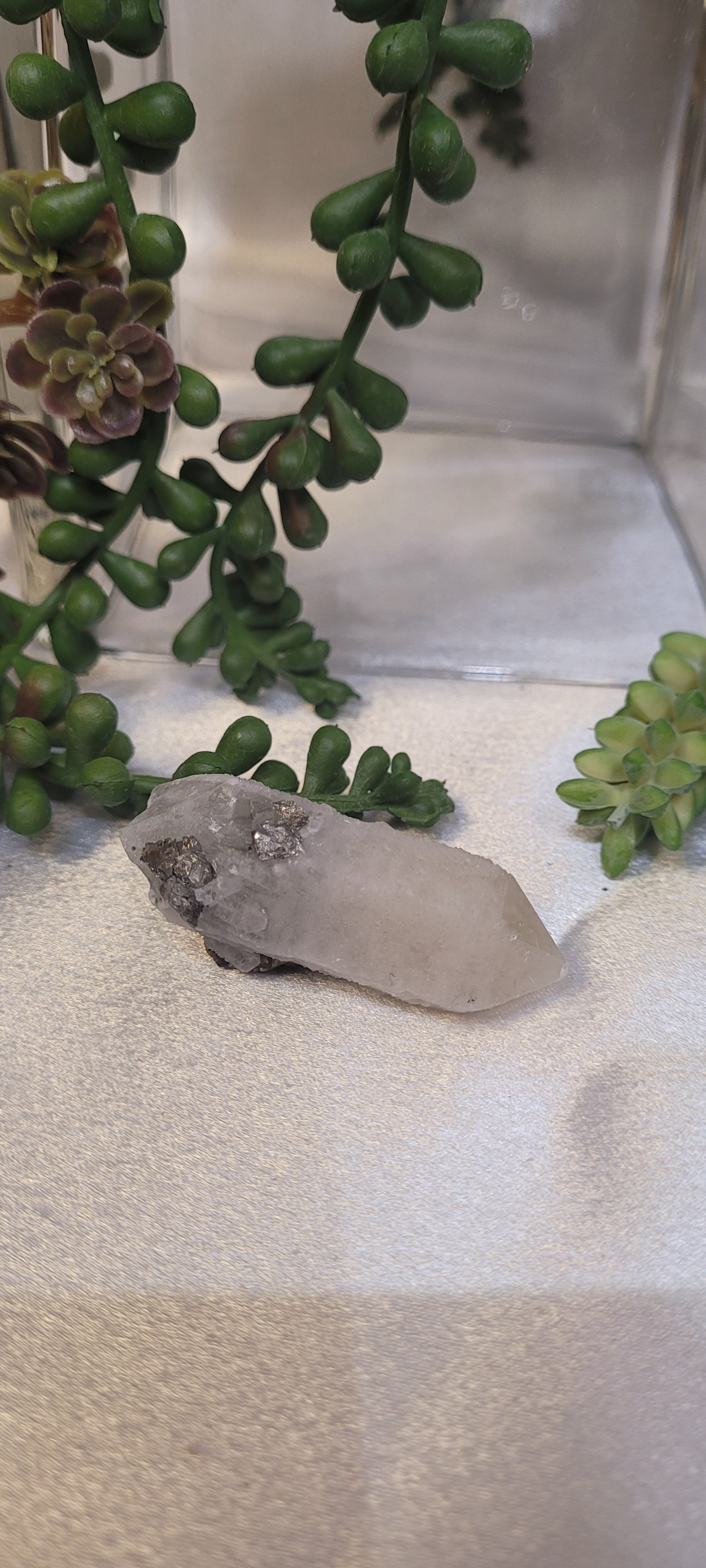 Candle Quartz with Galena • Raw Quartz Crystal Specimen • 31g