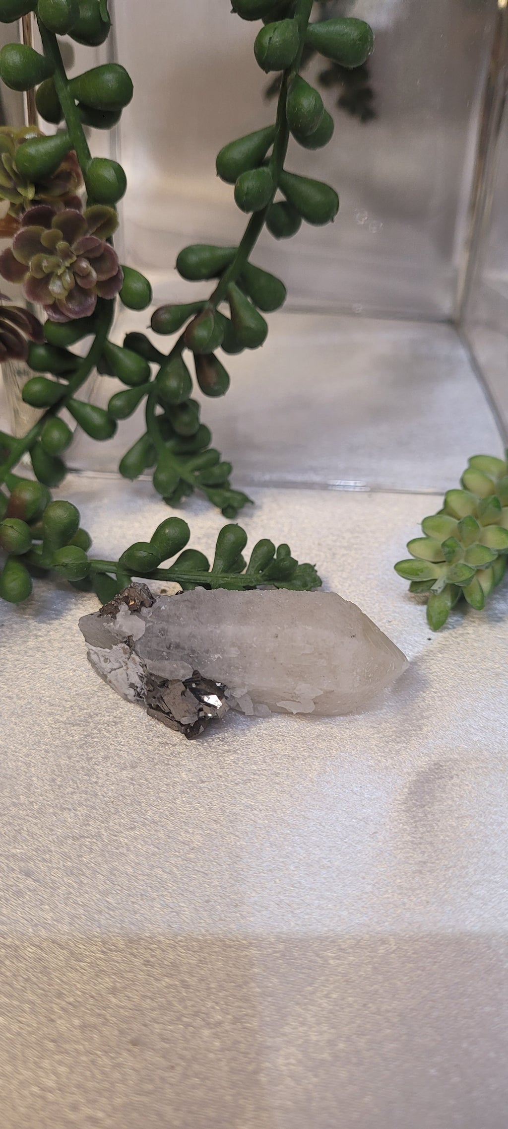 Candle Quartz with Galena • Raw Quartz Crystal Specimen • 31g