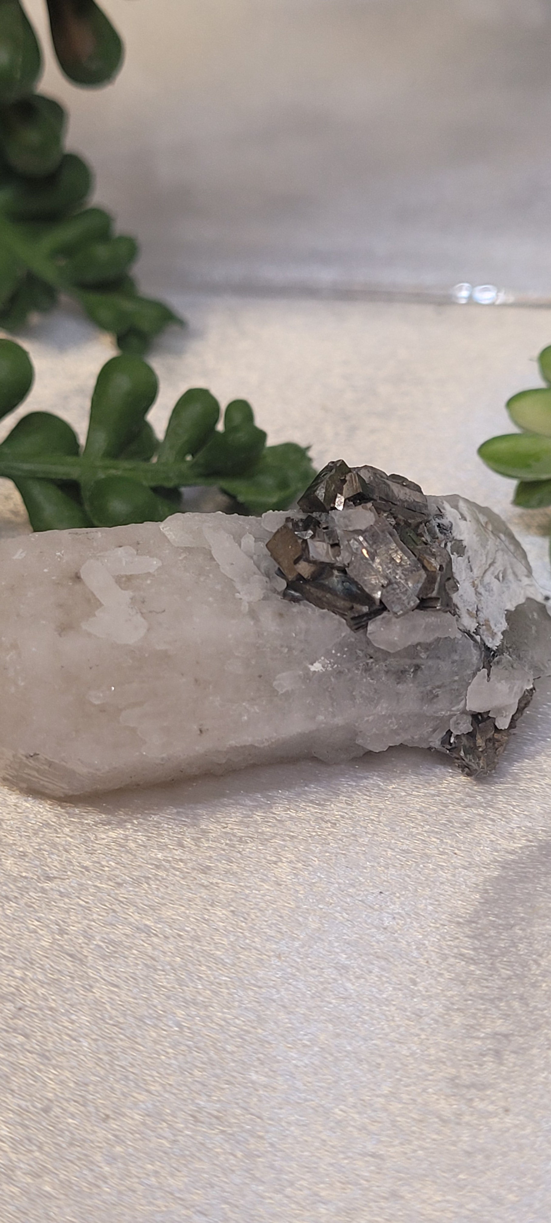 Candle Quartz with Galena • Raw Quartz Crystal Specimen • 31g