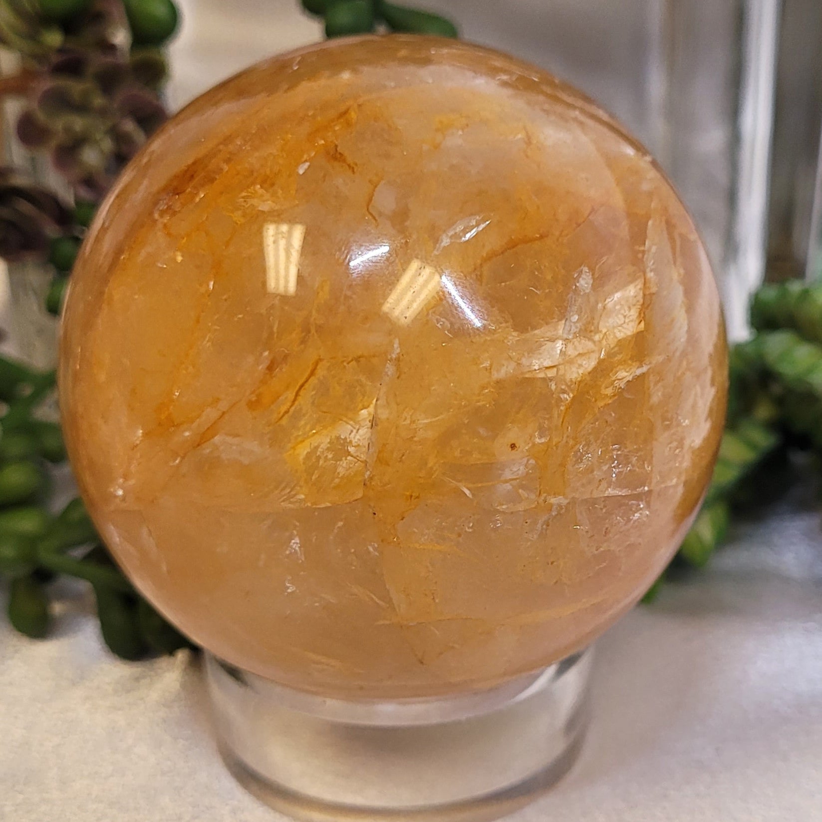 Golden Healer Quartz Crystal Sphere
