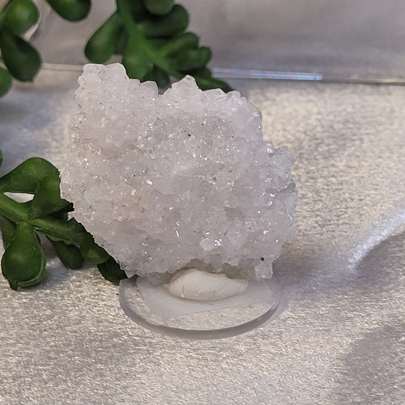 White Druzy Crystal Cluster