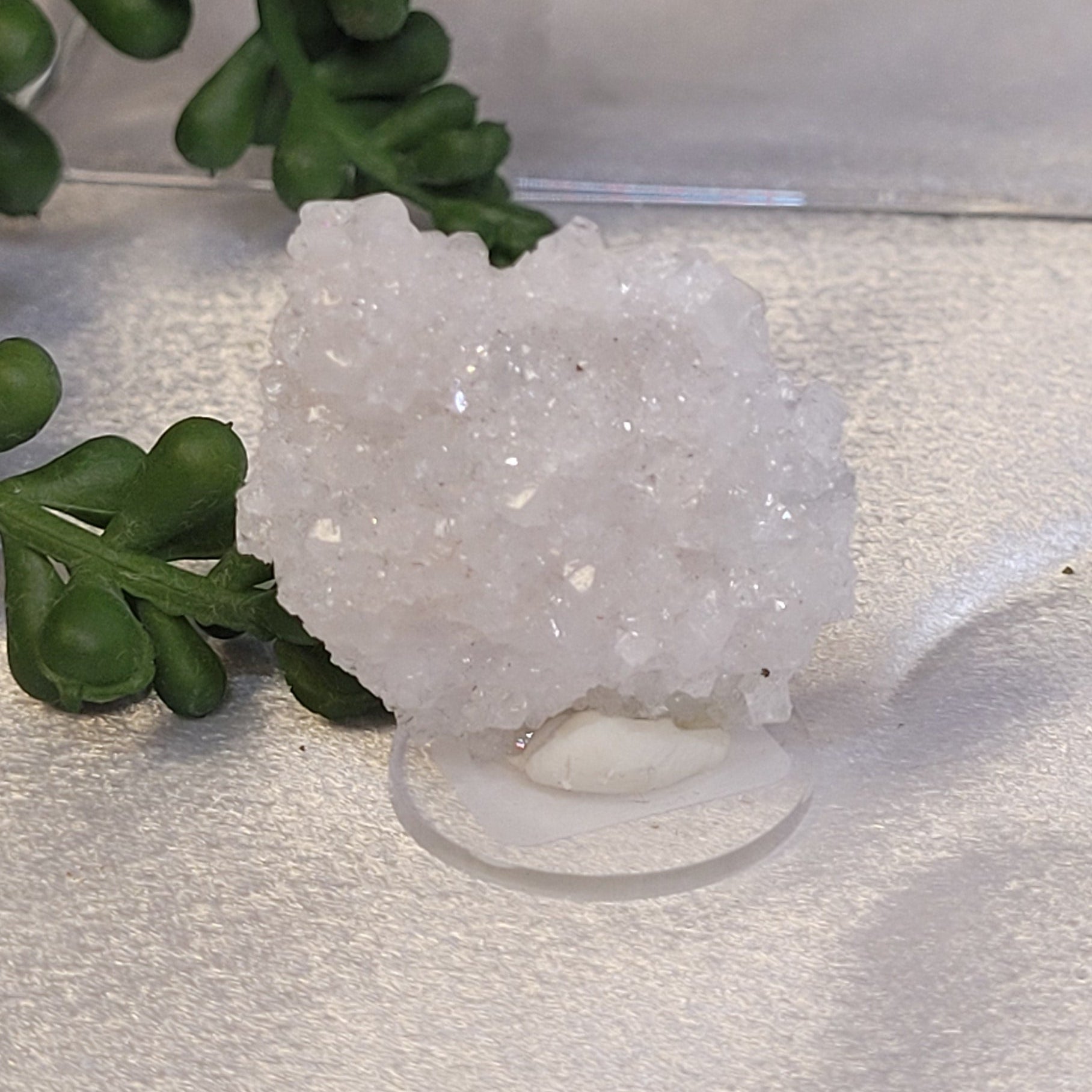 White Druzy Crystal Cluster