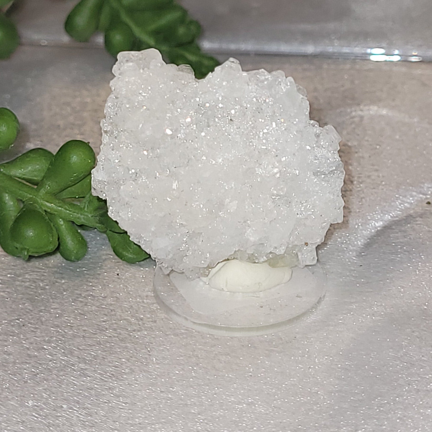White Druzy Crystal Cluster