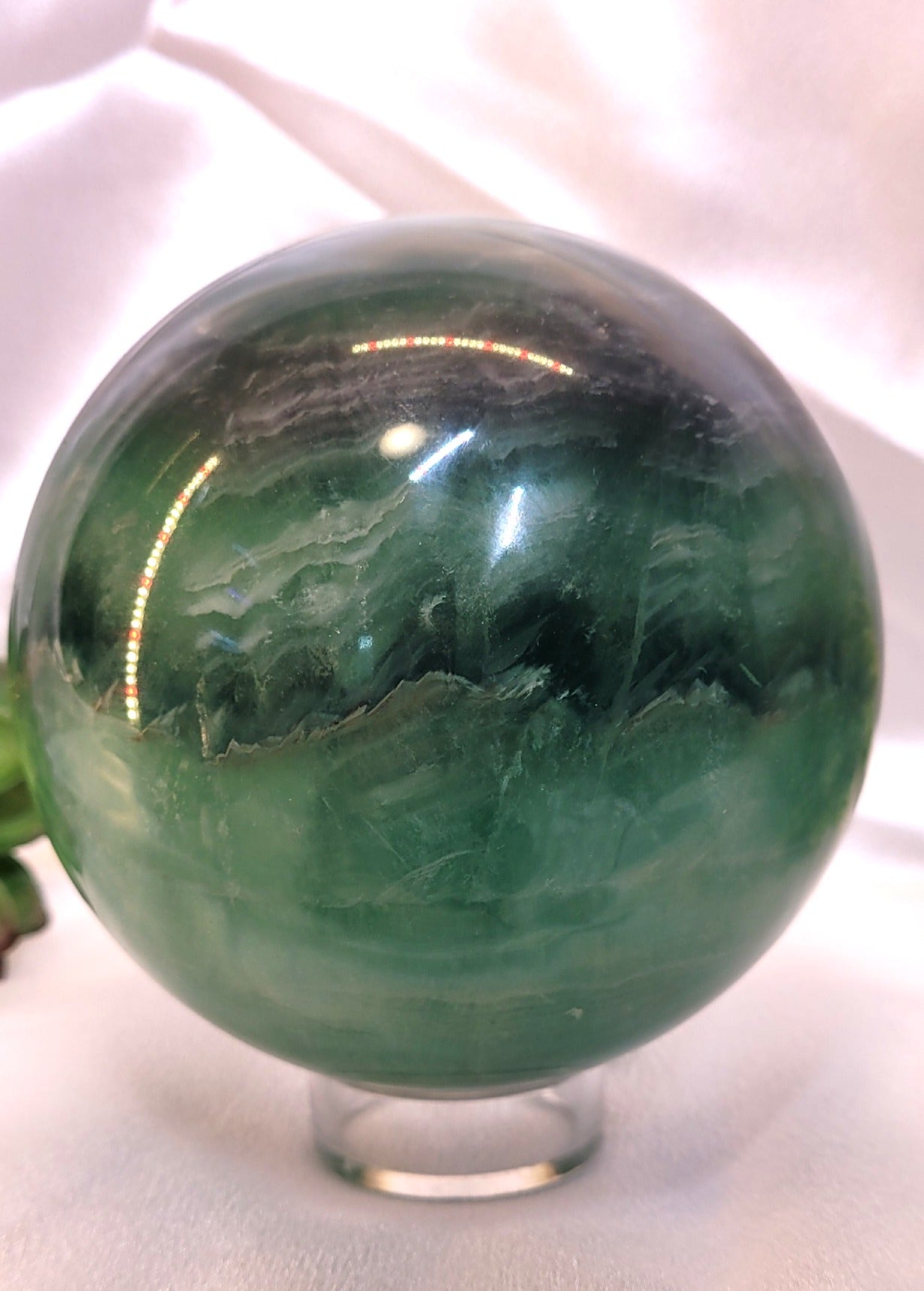 Large Green Fluorite Crystal Sphere