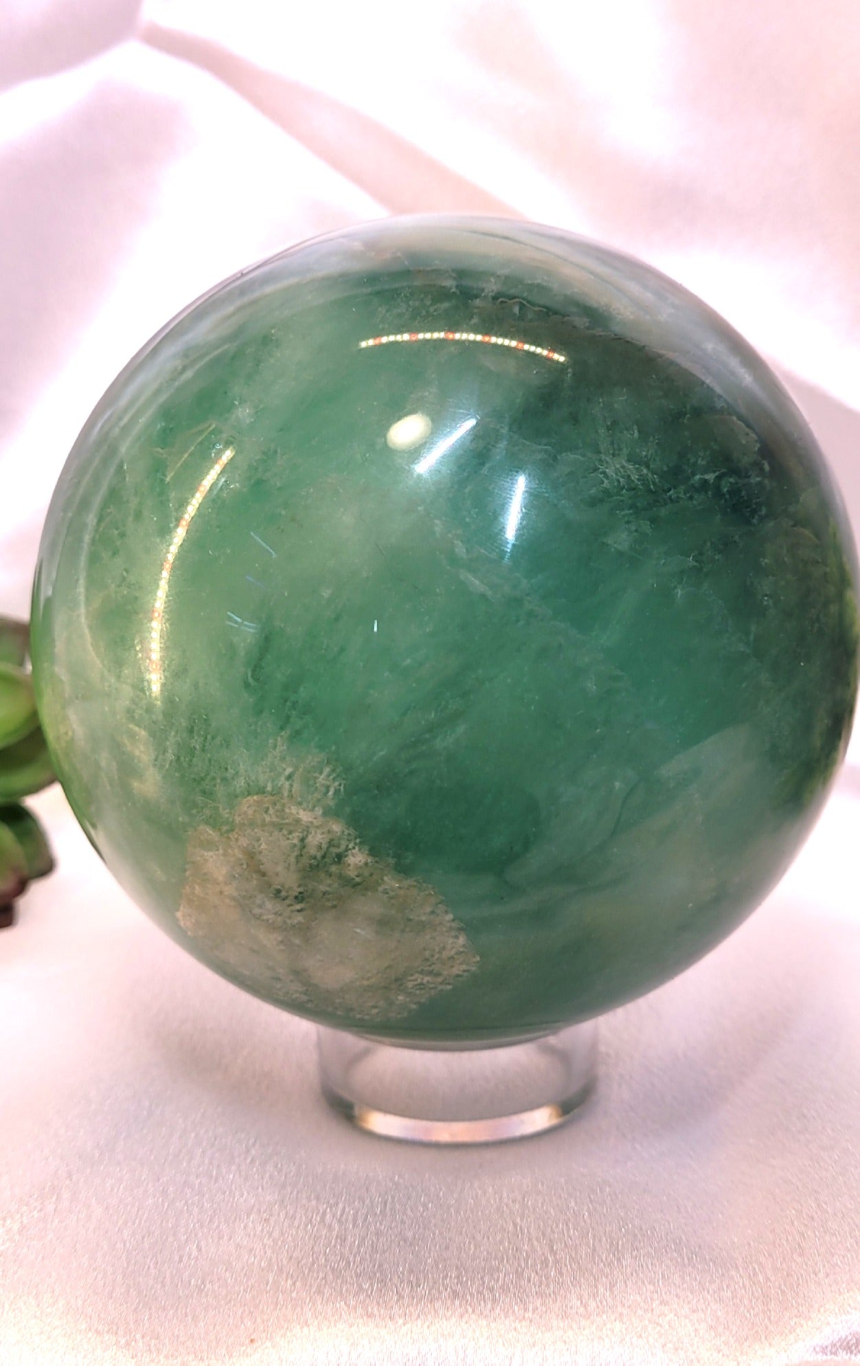 Large Green Fluorite Crystal Sphere