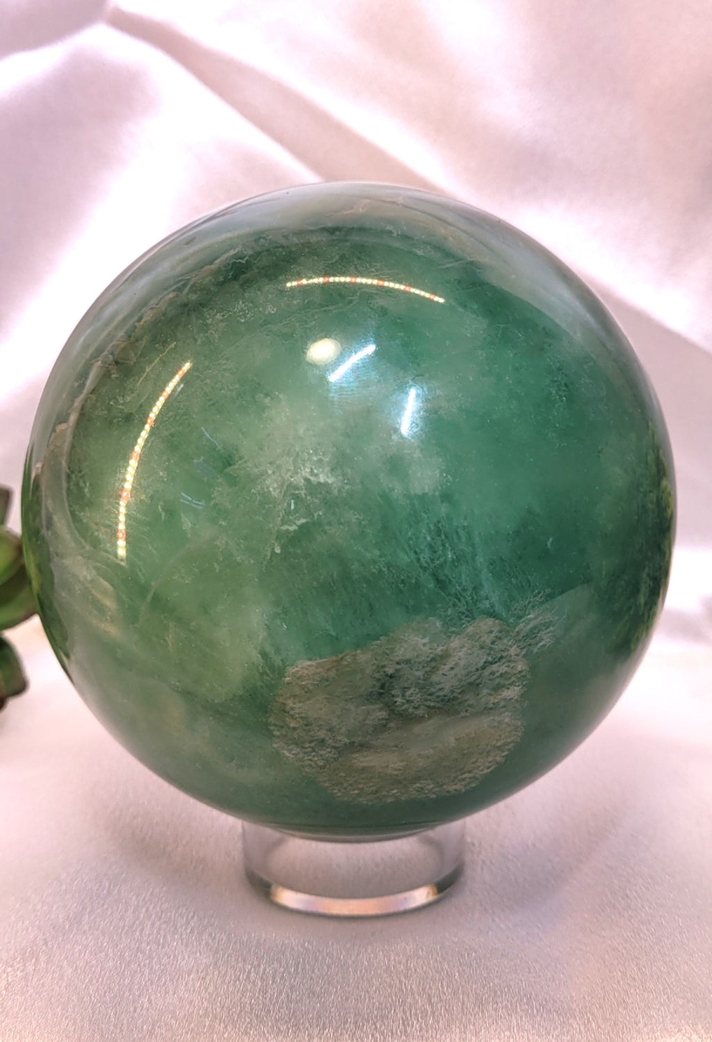 Large Green Fluorite Crystal Sphere