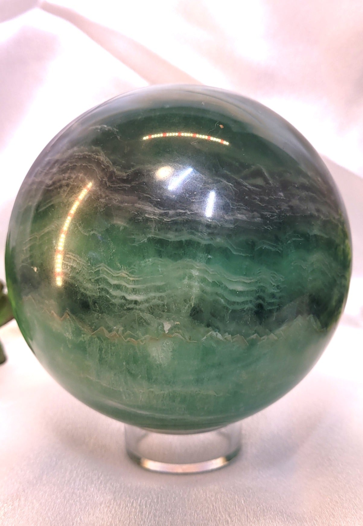 Large Green Fluorite Crystal Sphere