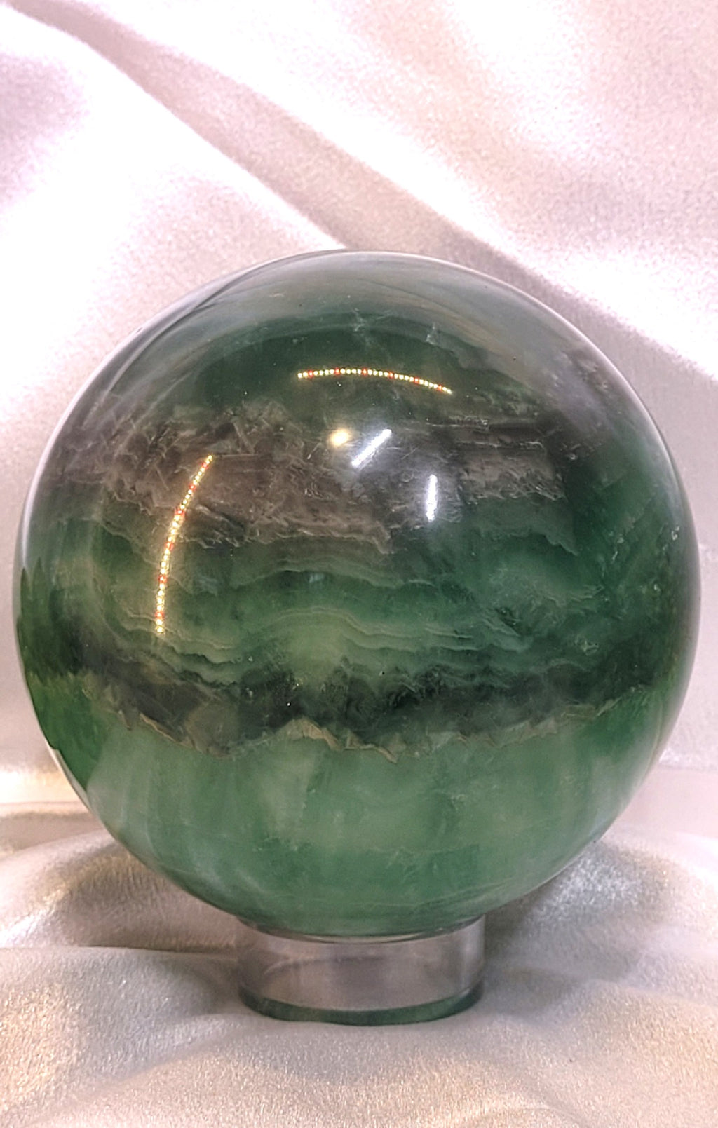 Large Green Fluorite Crystal Sphere
