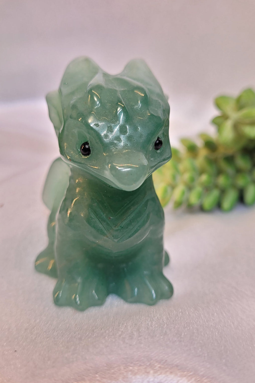 Green Aventurine Baby Dragon Carving