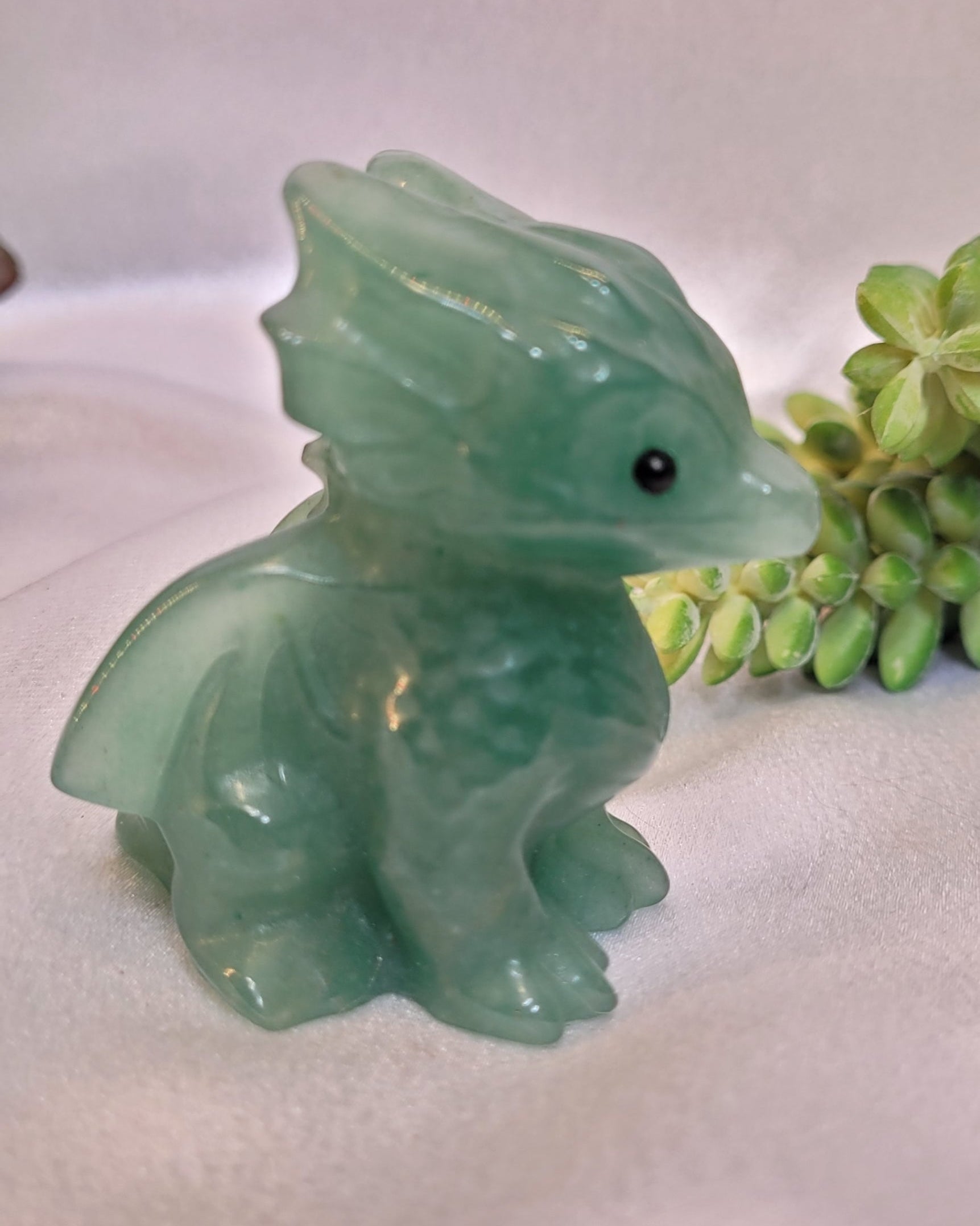 Green Aventurine Baby Dragon Carving