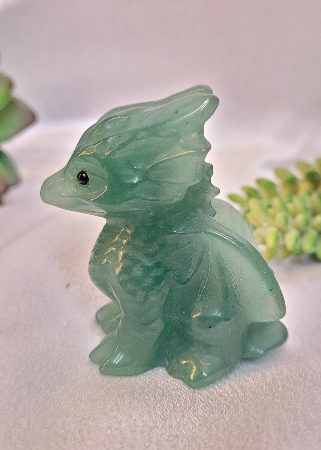 Green Aventurine Baby Dragon Carving