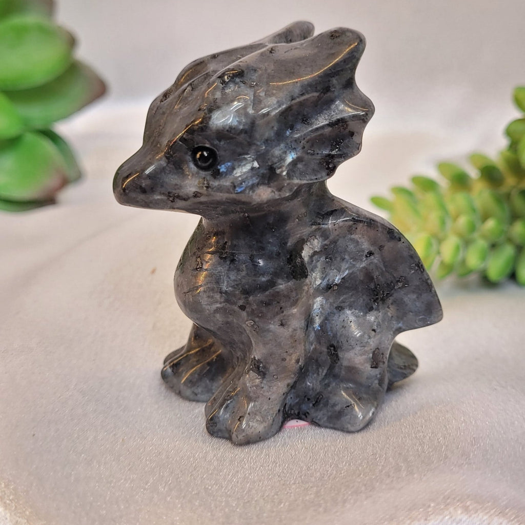 Larvikite Baby Dragon Carving