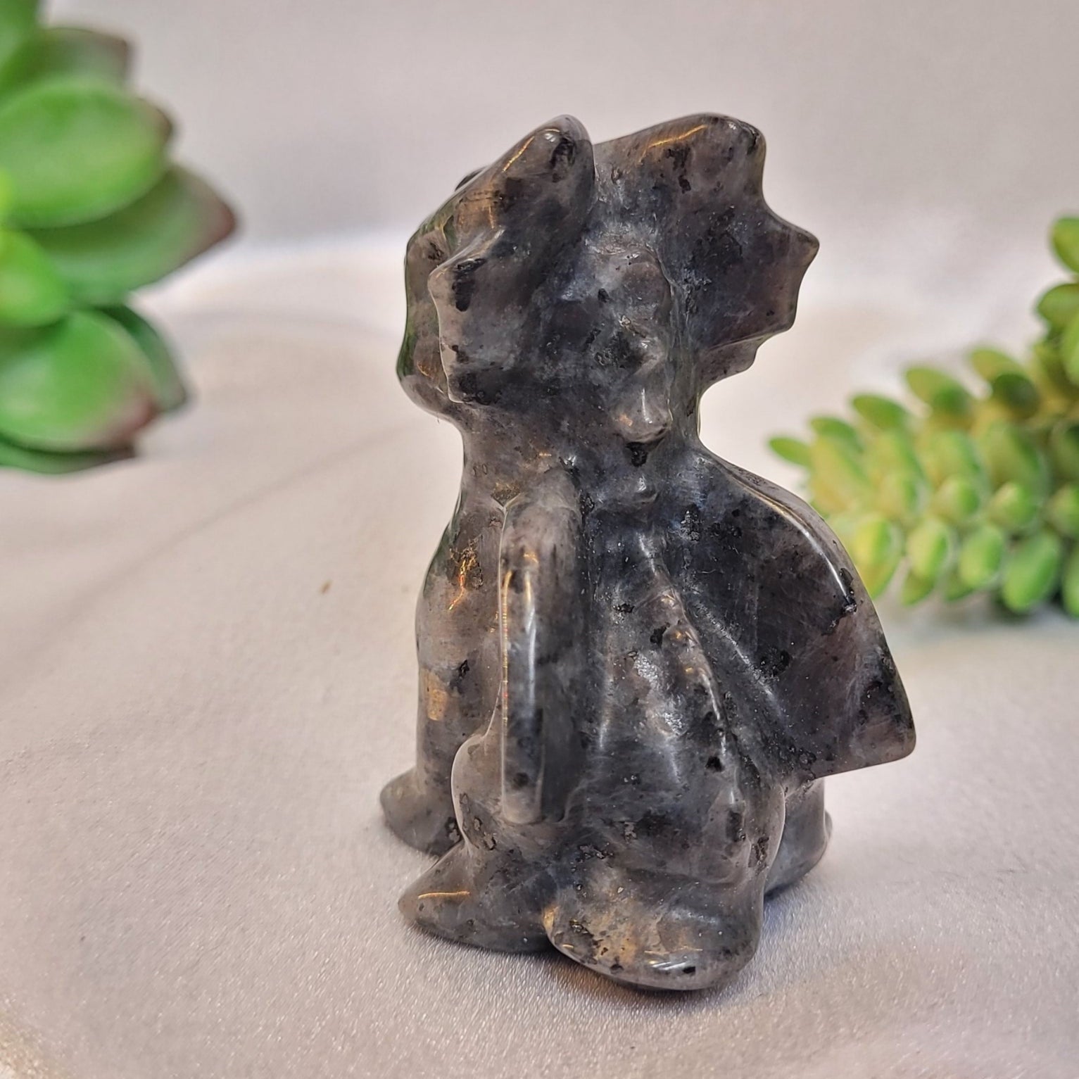 Larvikite Baby Dragon Carving