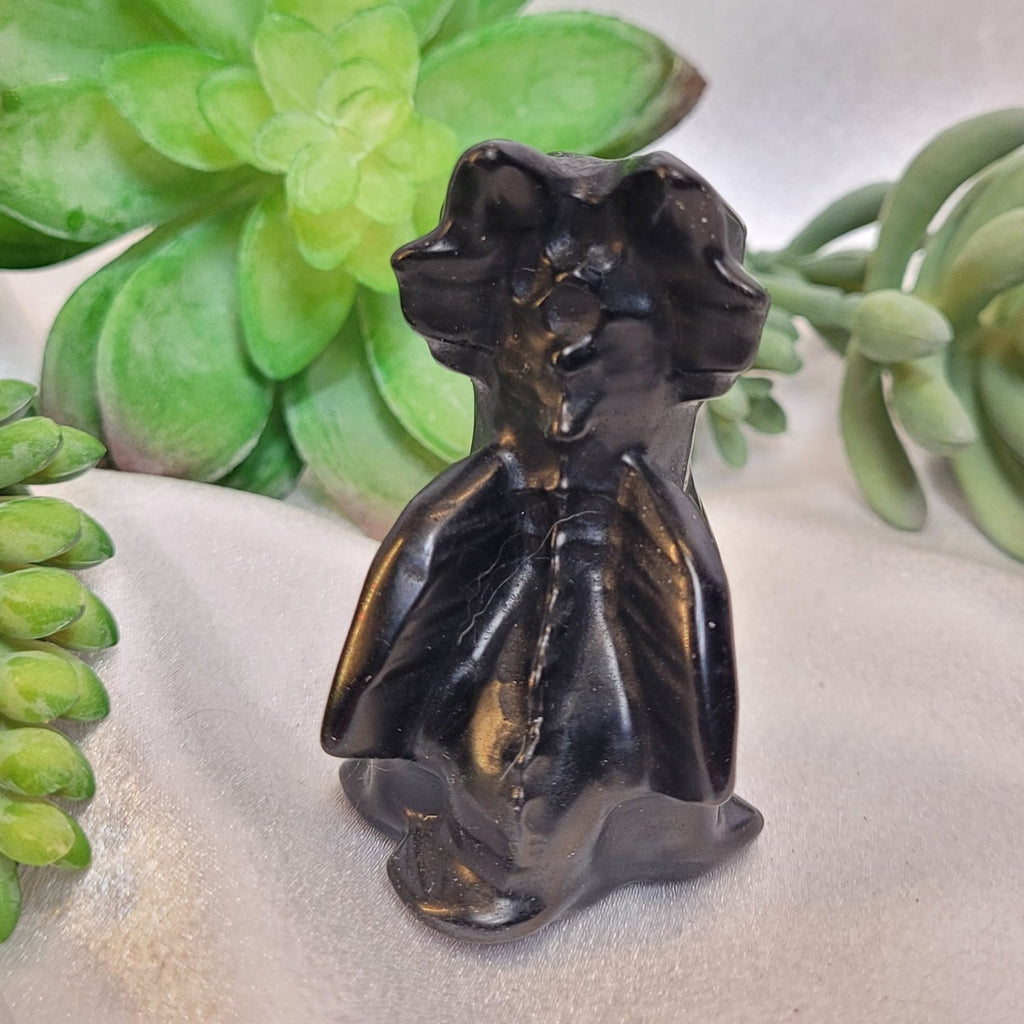Obsidian Baby Dragon Carving