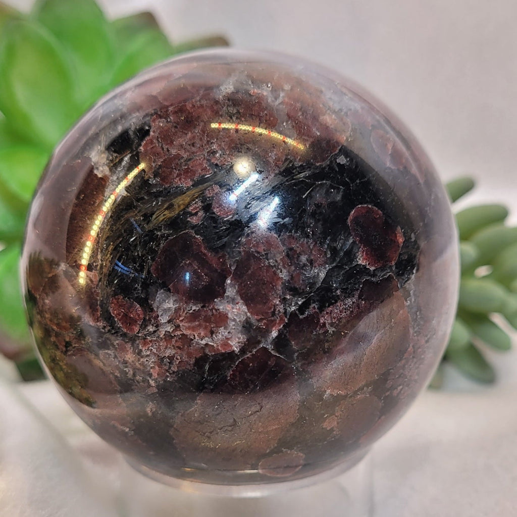 Garnet & Arfvedsonite Crystal Sphere 70.1 mm