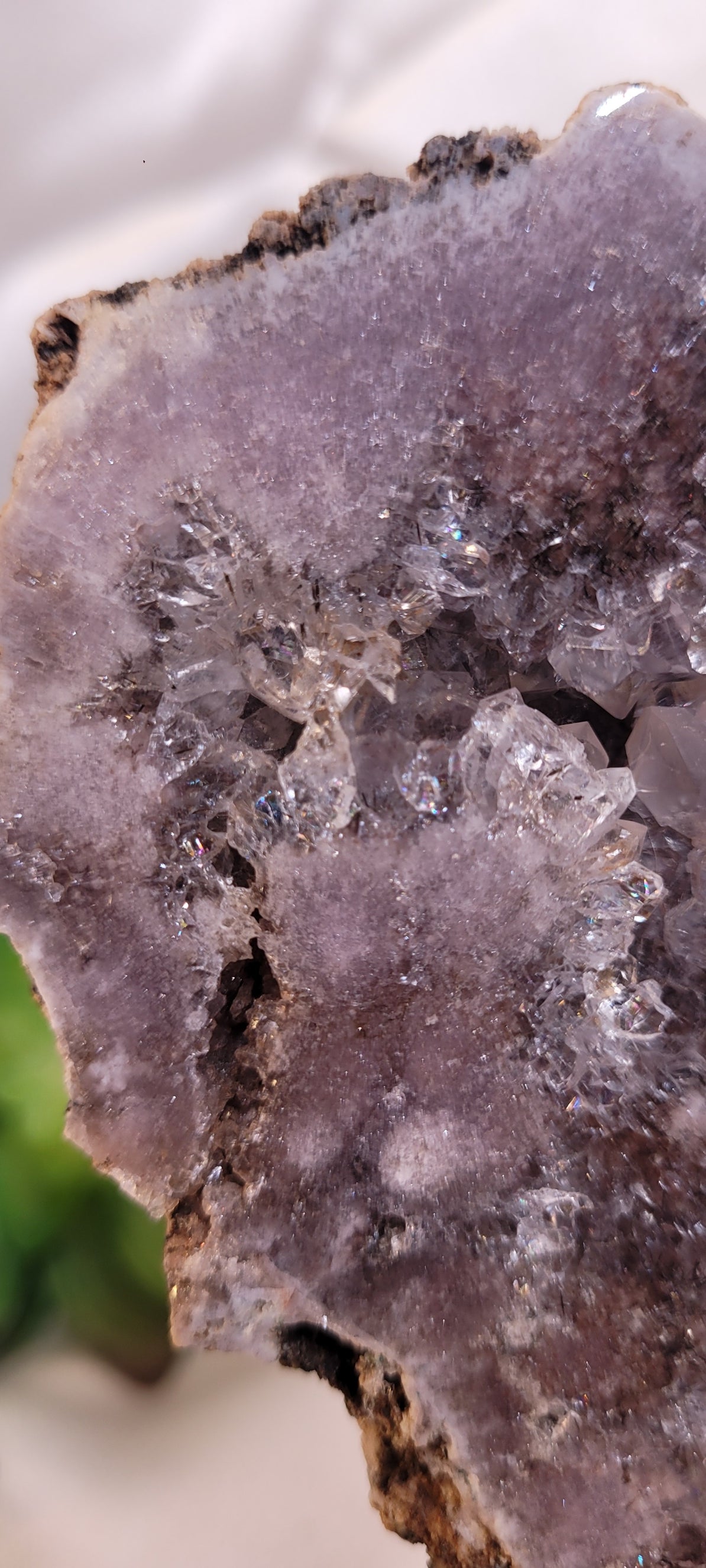 Amethyst Druzy Quartz Specimen on Stand