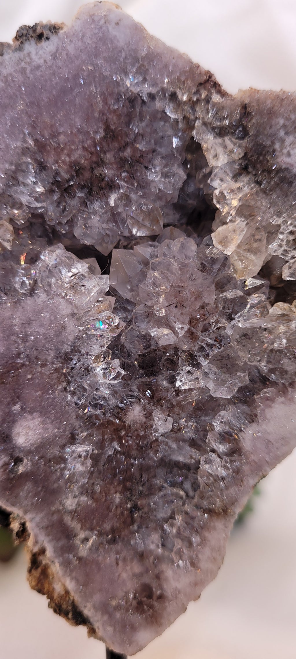 Amethyst Druzy Quartz Specimen on Stand