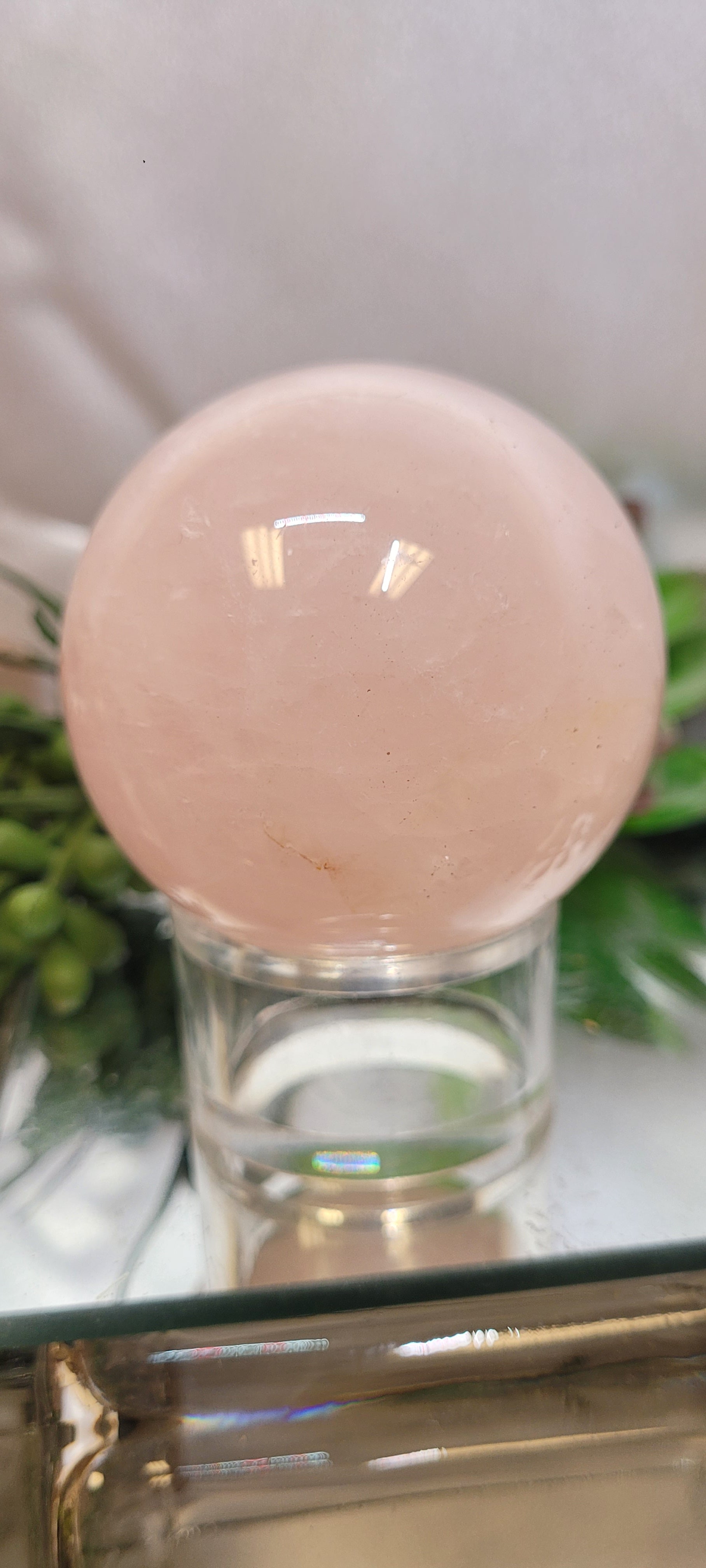Rose Quartz Sphere | Natural Pink Quartz Crystal Sphere | 59.9mm | 270g