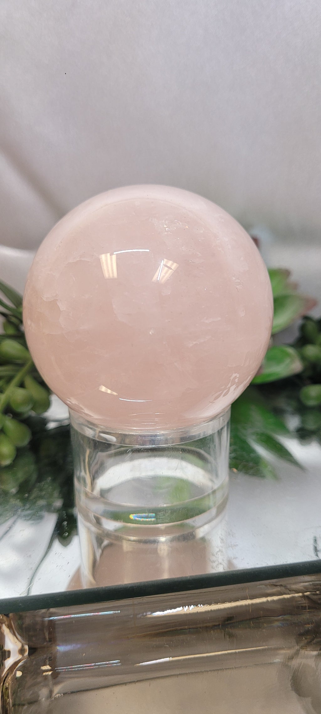 Rose Quartz Sphere | Natural Pink Quartz Crystal Sphere | 59.9mm | 270g