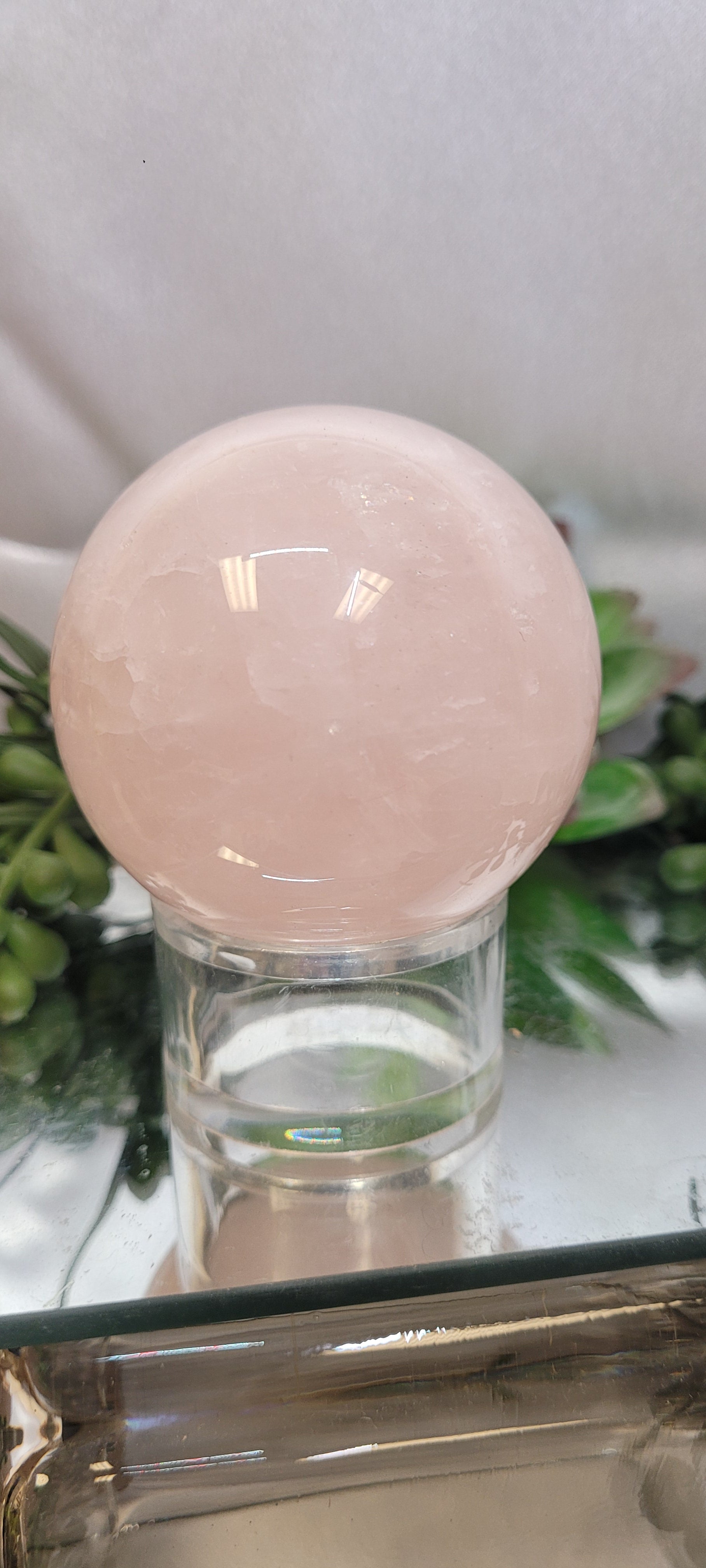 Rose Quartz Sphere | Natural Pink Quartz Crystal Sphere | 59.9mm | 270g