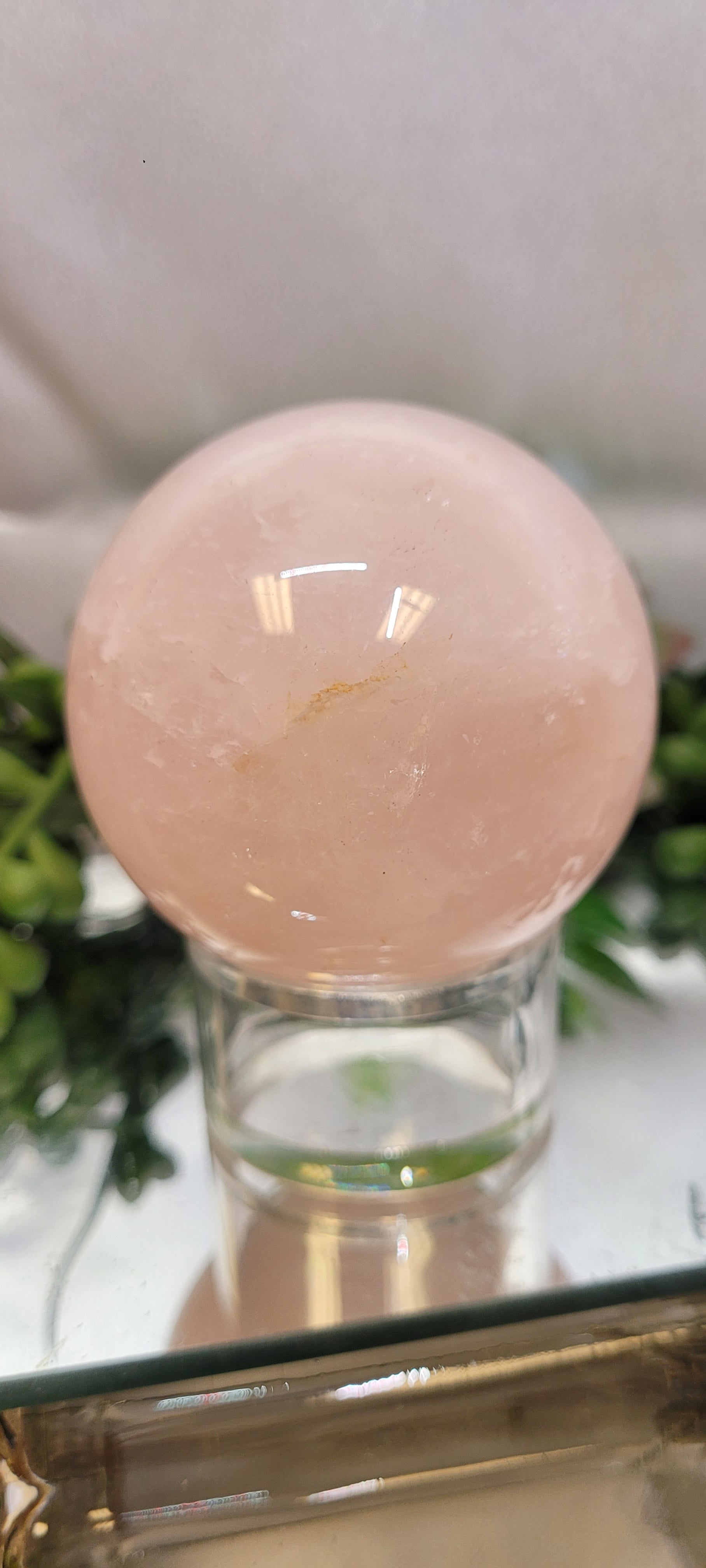 Rose Quartz Sphere | Natural Pink Quartz Crystal Sphere | 59.9mm | 270g