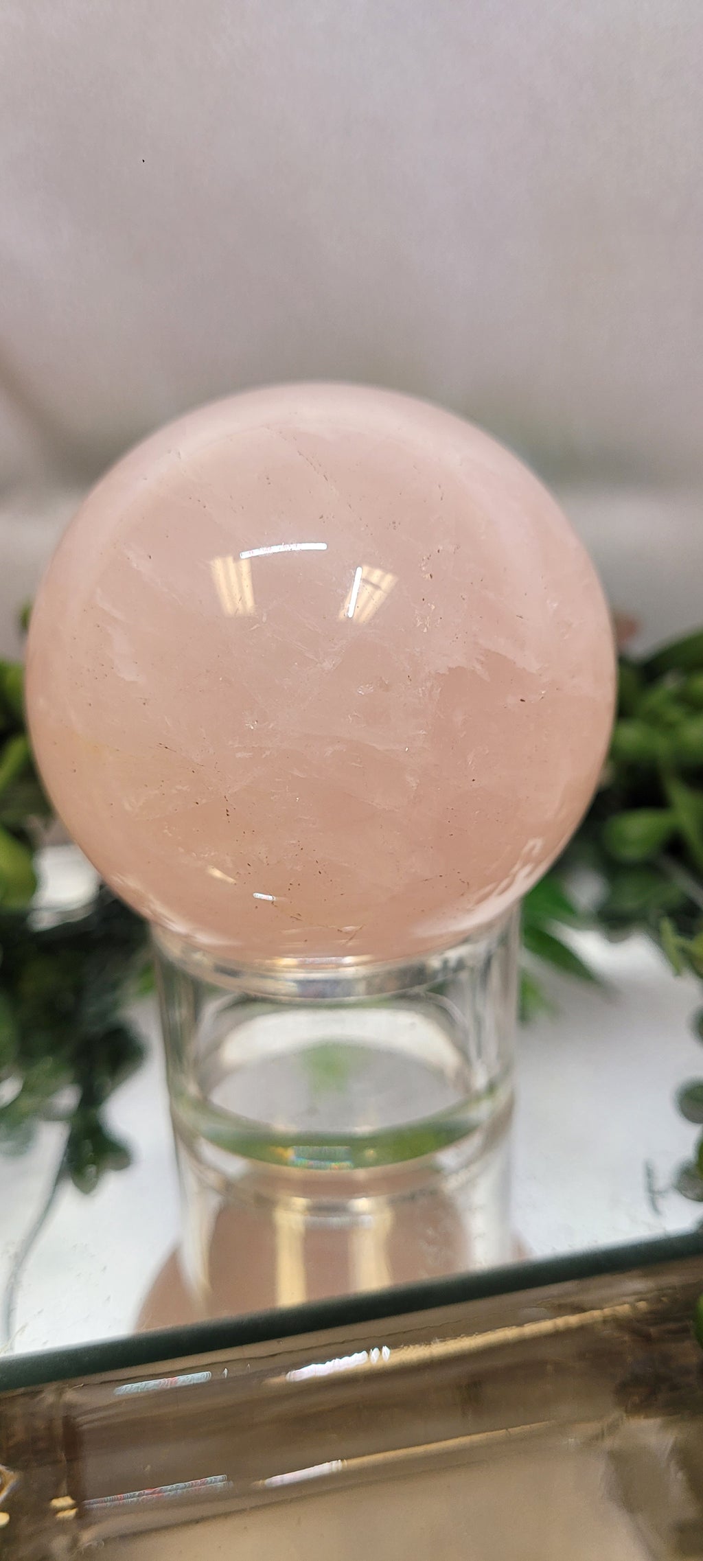 Rose Quartz Sphere | Natural Pink Quartz Crystal Sphere | 59.9mm | 270g